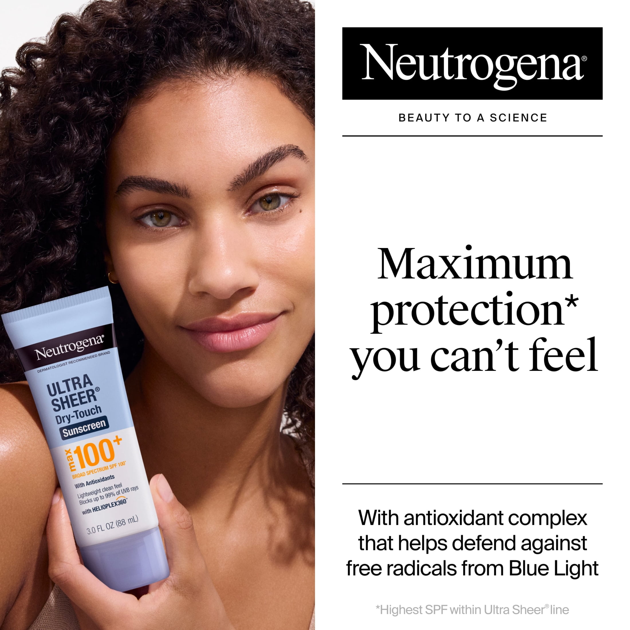 Neutrogena Ultra Sheer Dry-Touch Sunscreen Lotion Broad Spectrum SPF 100 (3 fl oz) hrj0c