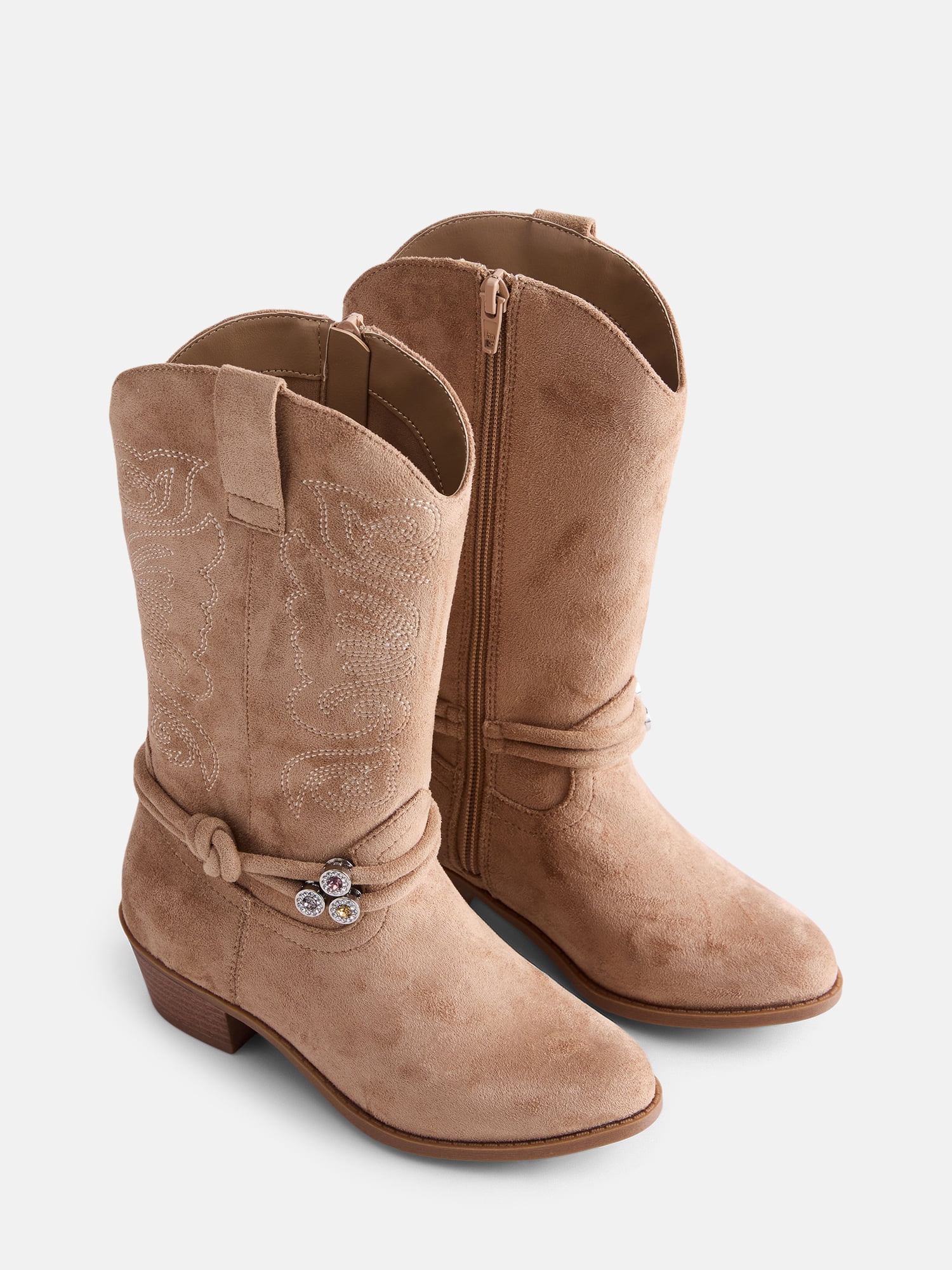 Madden NYC Girl’s Embroidered Western Cowgirl Boots with Charm Embellishments (Medium Width) alcm1