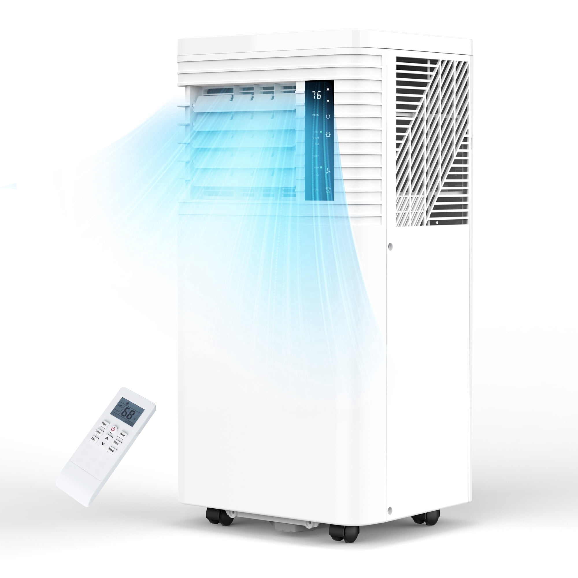 Auseo 8,000 BTU Portable Air Conditioner, Efficient Cooling for Rooms up to 450 Sq. Ft. with Remote Control and Sleep Mode (White) ynhhx