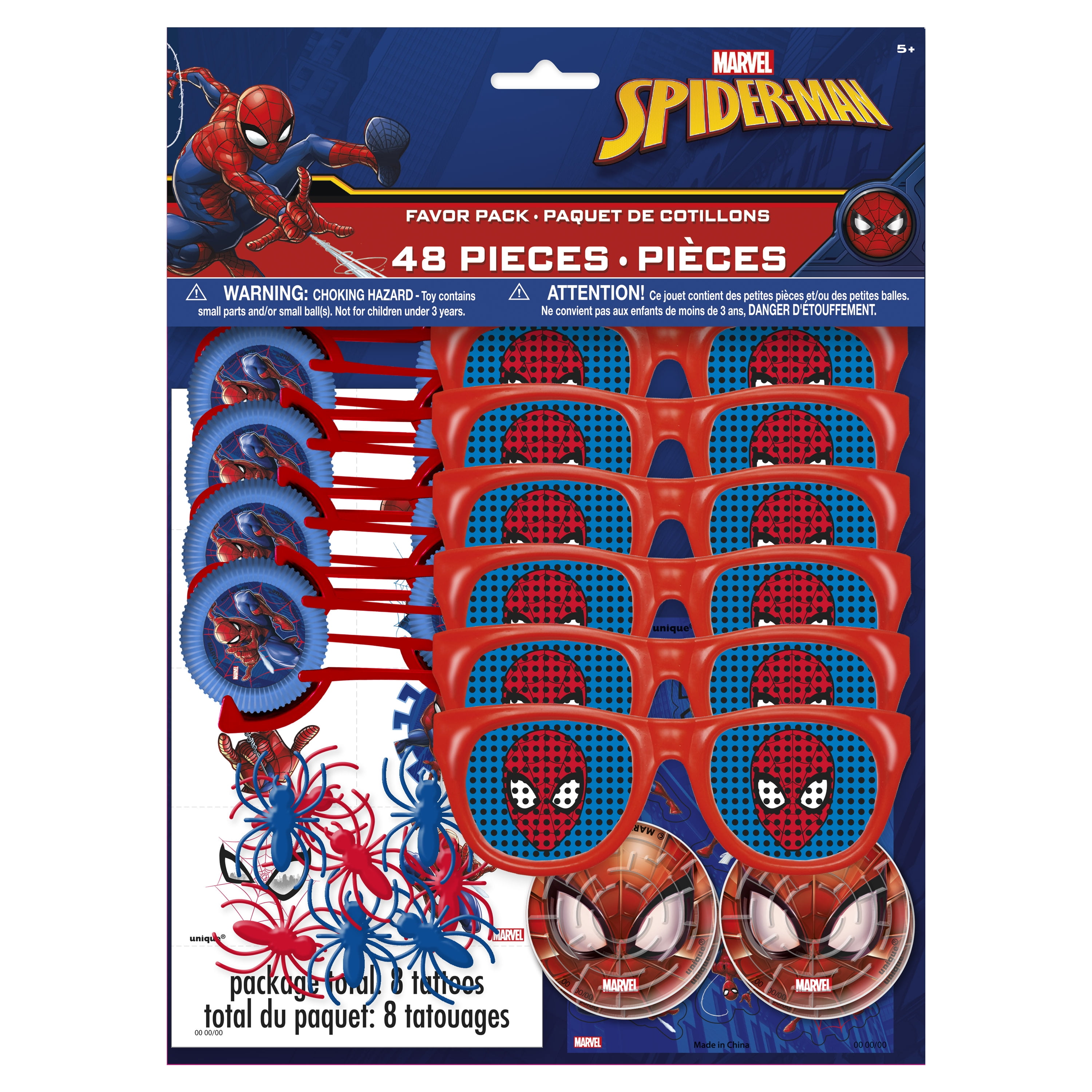 Spider-Man Birthday Party Favor Set for 8 Guests (48 Pieces) rwgqk