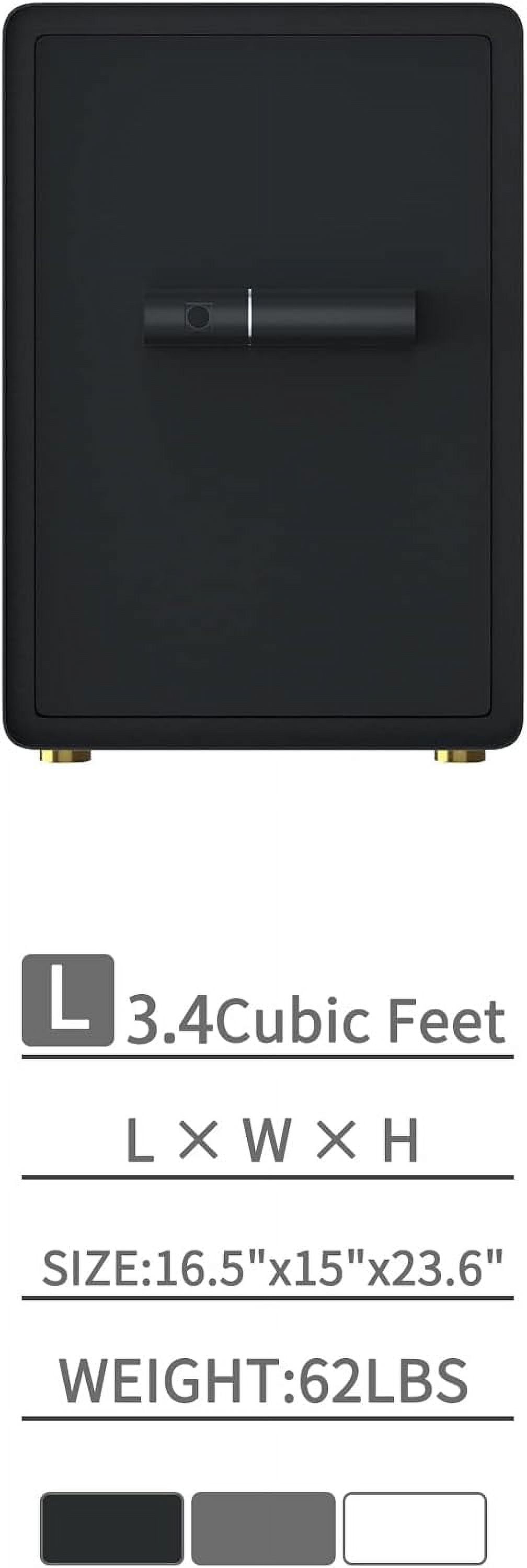 Reliancer Biometric Fingerprint Safe Box with Sensor Light (Black, 3.4 cu ft) c0z2a