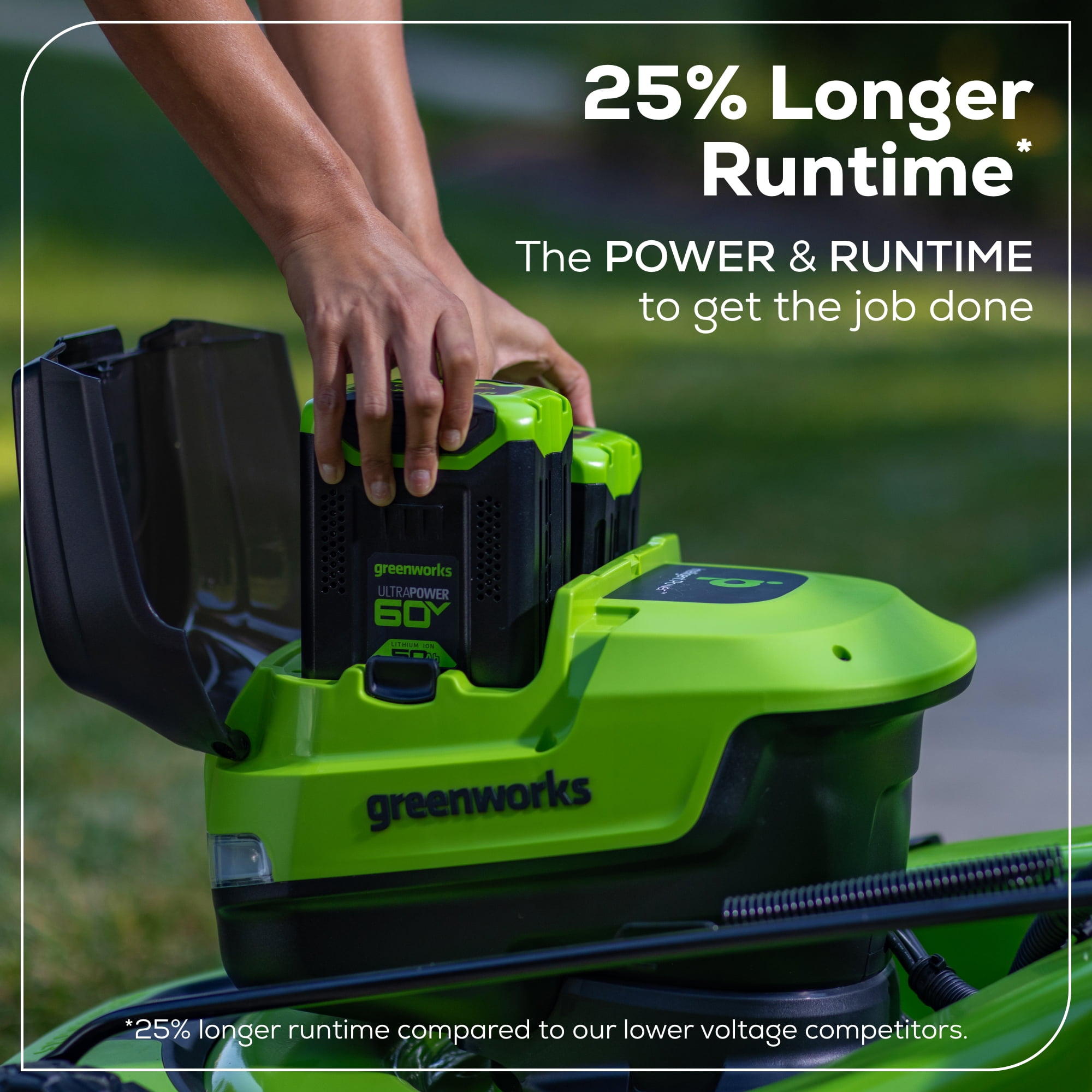 Greenworks 60V 21 in Self-Propelled Lawn Mower with (2) 5.0 Ah Batteries and Rapid Charger (Green, 21 in) hnp67