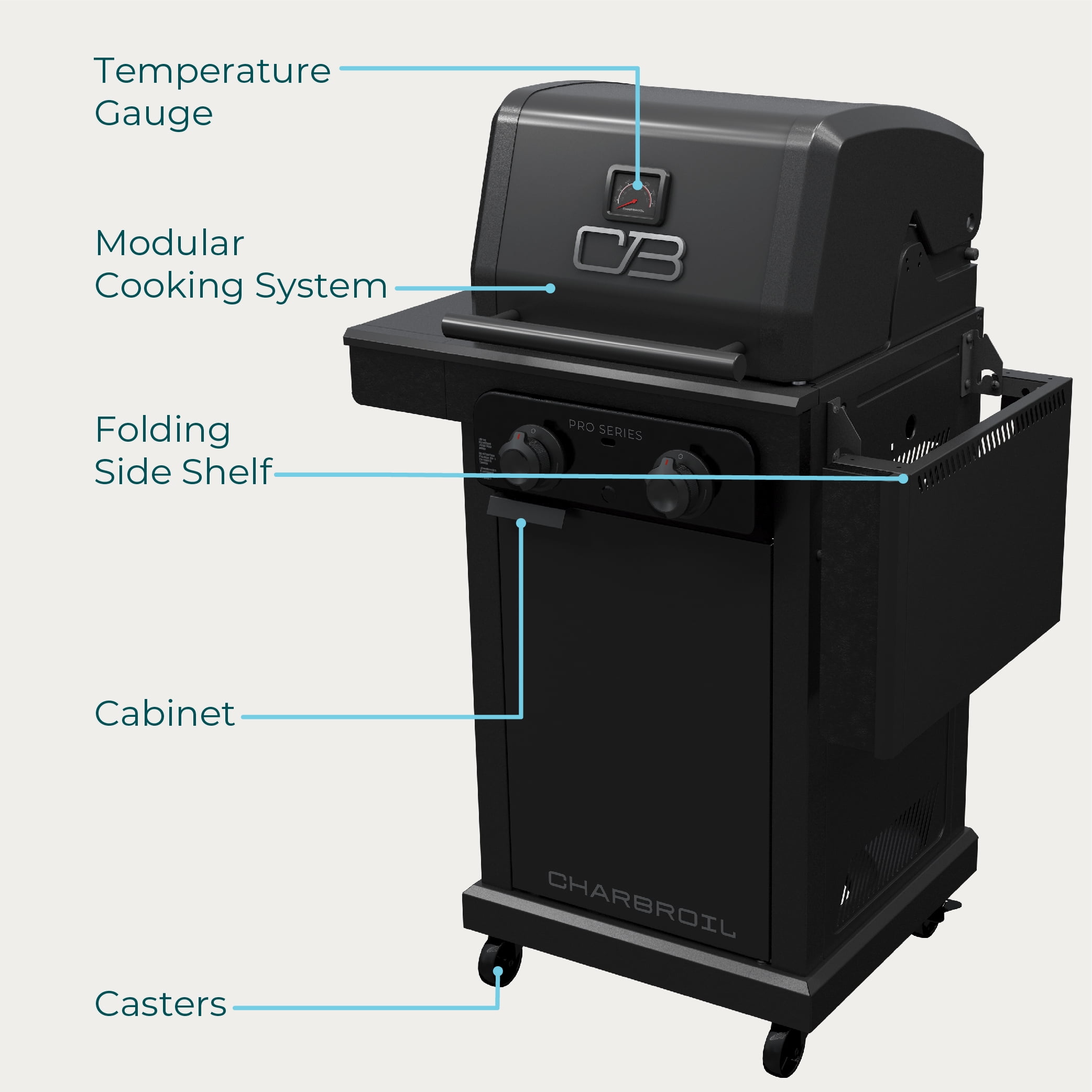 Charbroil Pro Series 2-Burner Gas Grill and Griddle (Black, 180 sq in) u232x - Image 4