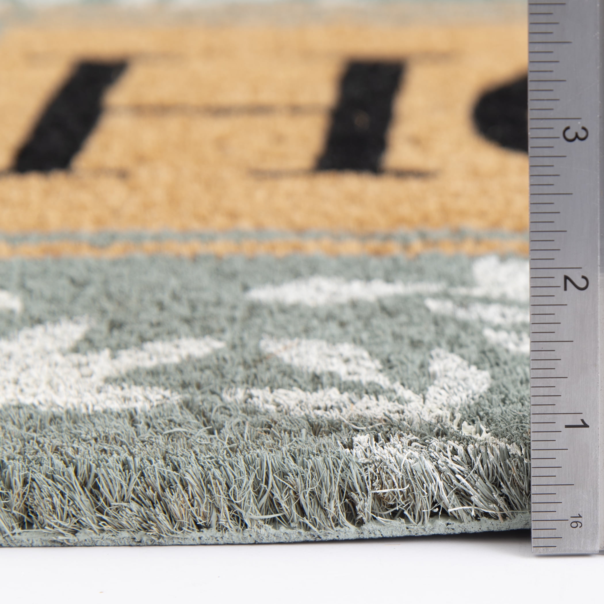 Mainstays Outdoor Doormat Floral Pattern Scraper Mat (Green, 18 in x 30 in) vgrao
