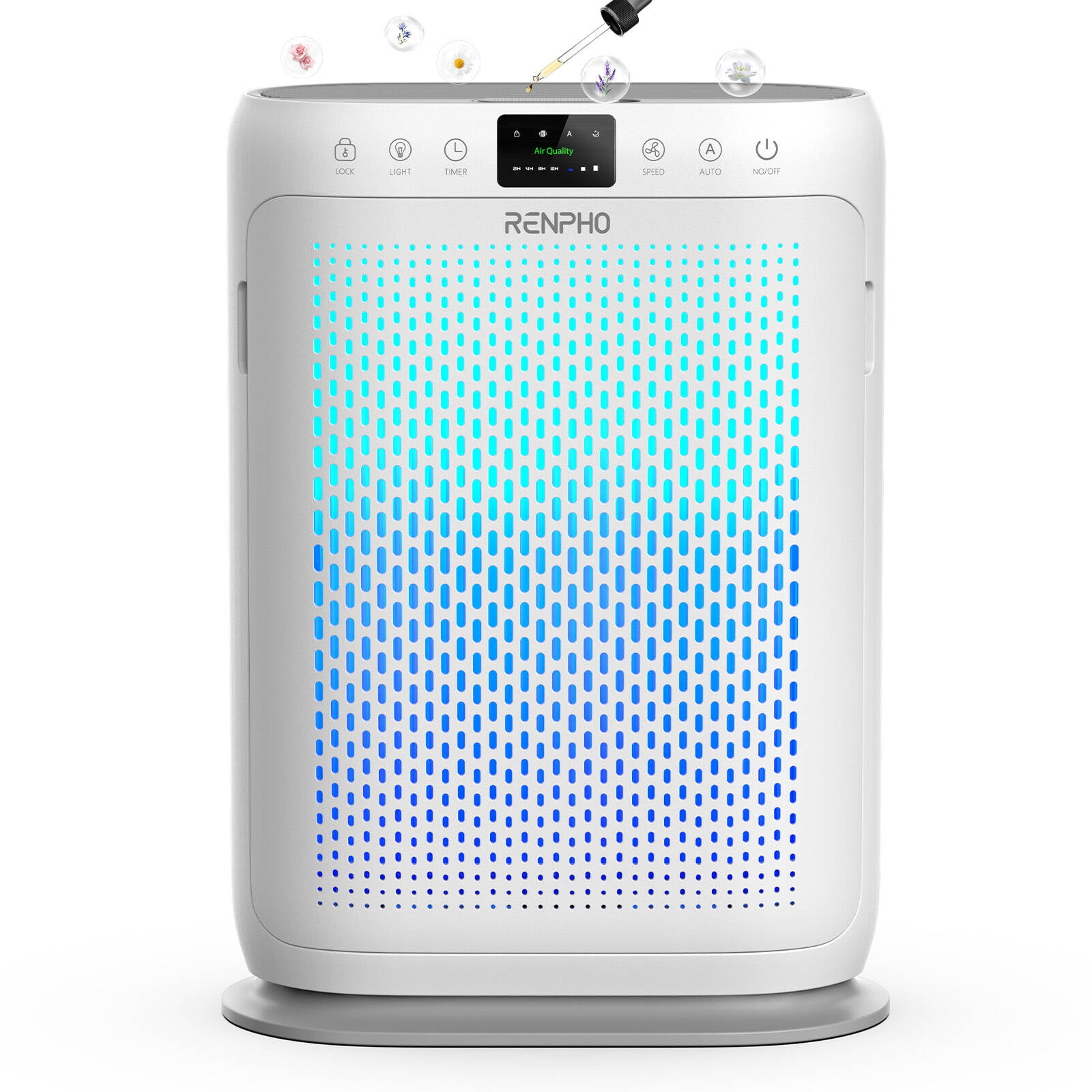 RENPHO H13 HEPA Smart Air Purifier for Large Rooms with PM2.5 Monitor and Auto Mode (White, 2000 Sq.ft) m8g5r