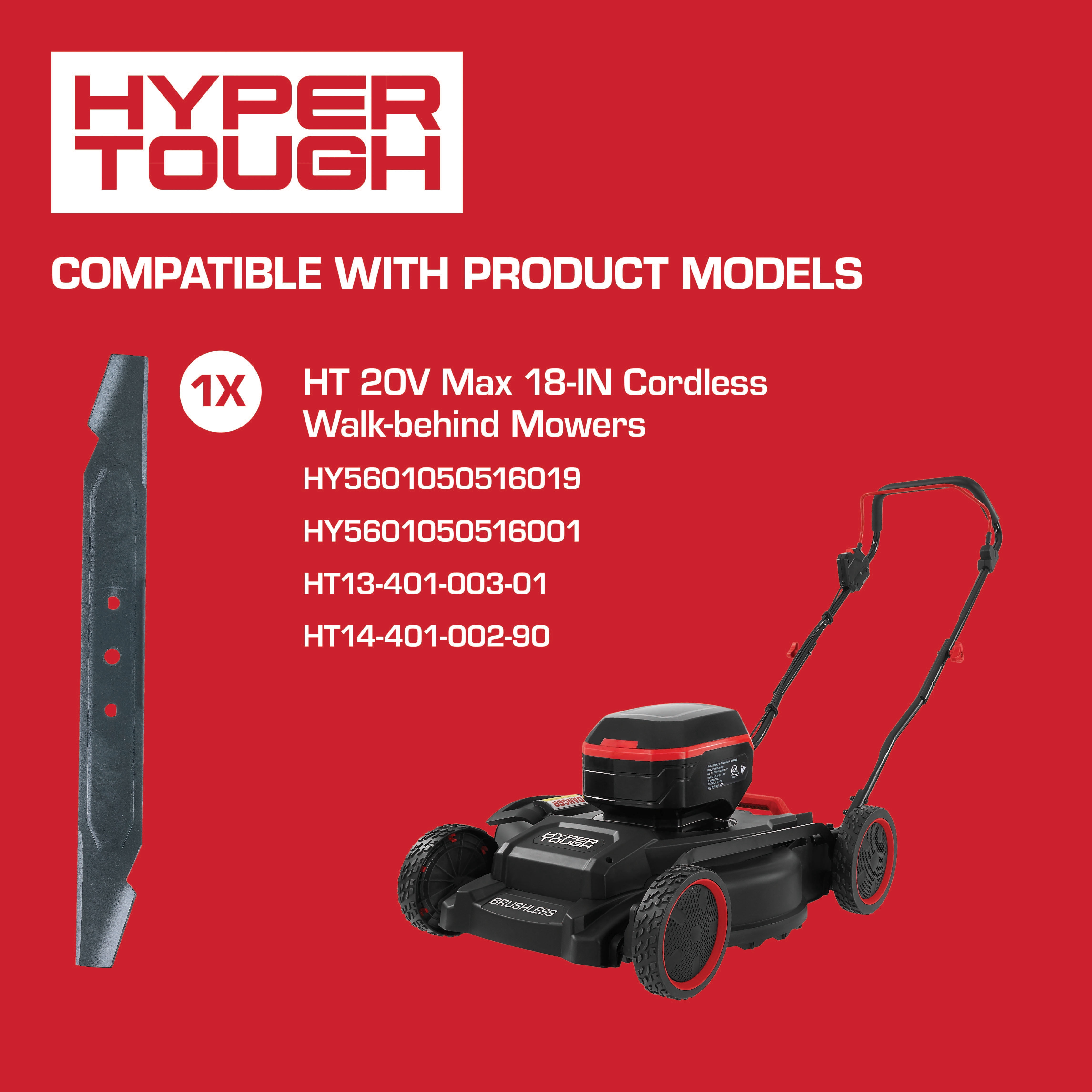 Hyper Tough 18 in Mower Blade for 20V Cordless Push Mower (Replacement Part, 18 in) 158rc