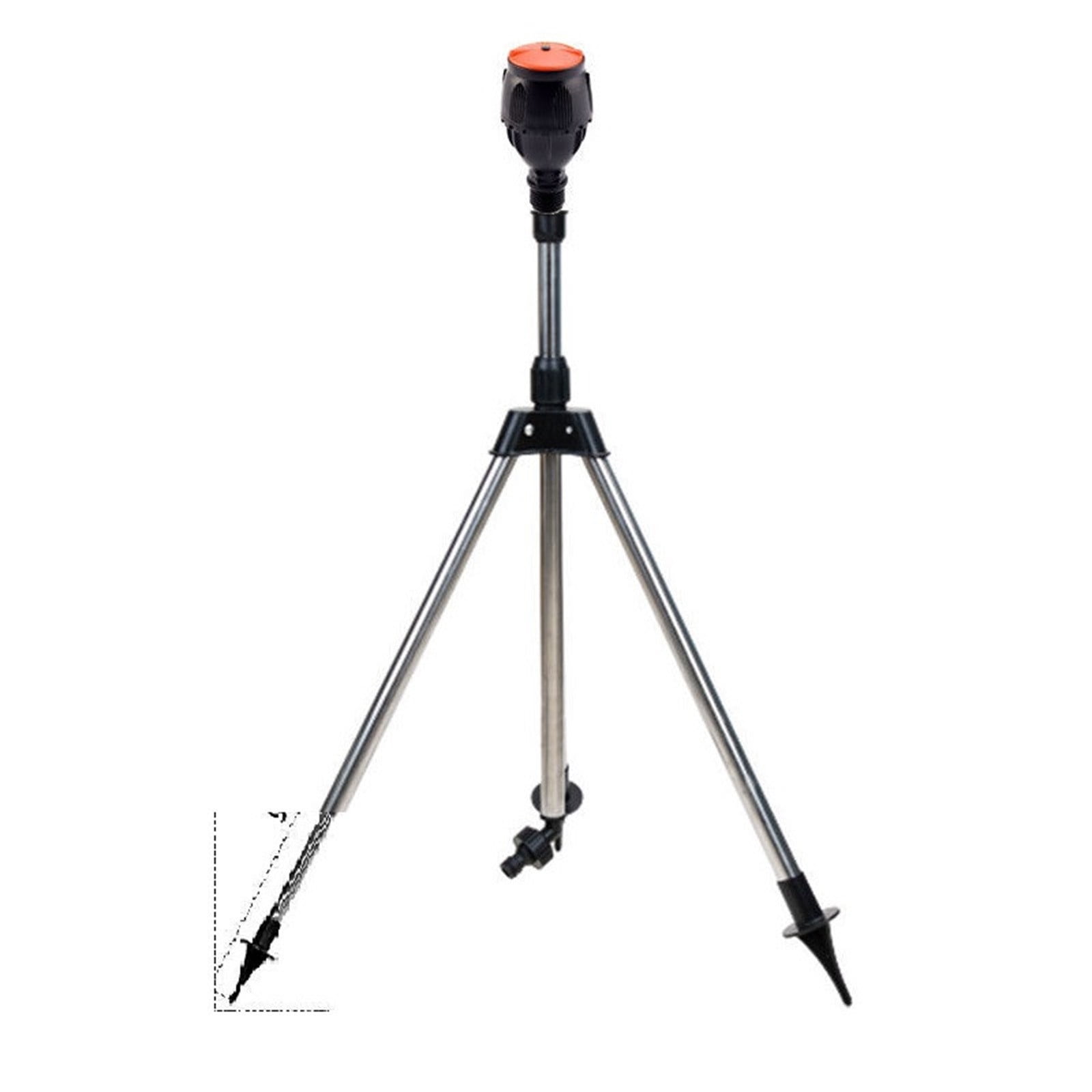 JJBNSH Rotating Tripod Sprinkler System, 360 Degree Automatic Rotary Irrigation Stand with Telescopic Support (Stainless Steel, 1 Pack) tj8b8
