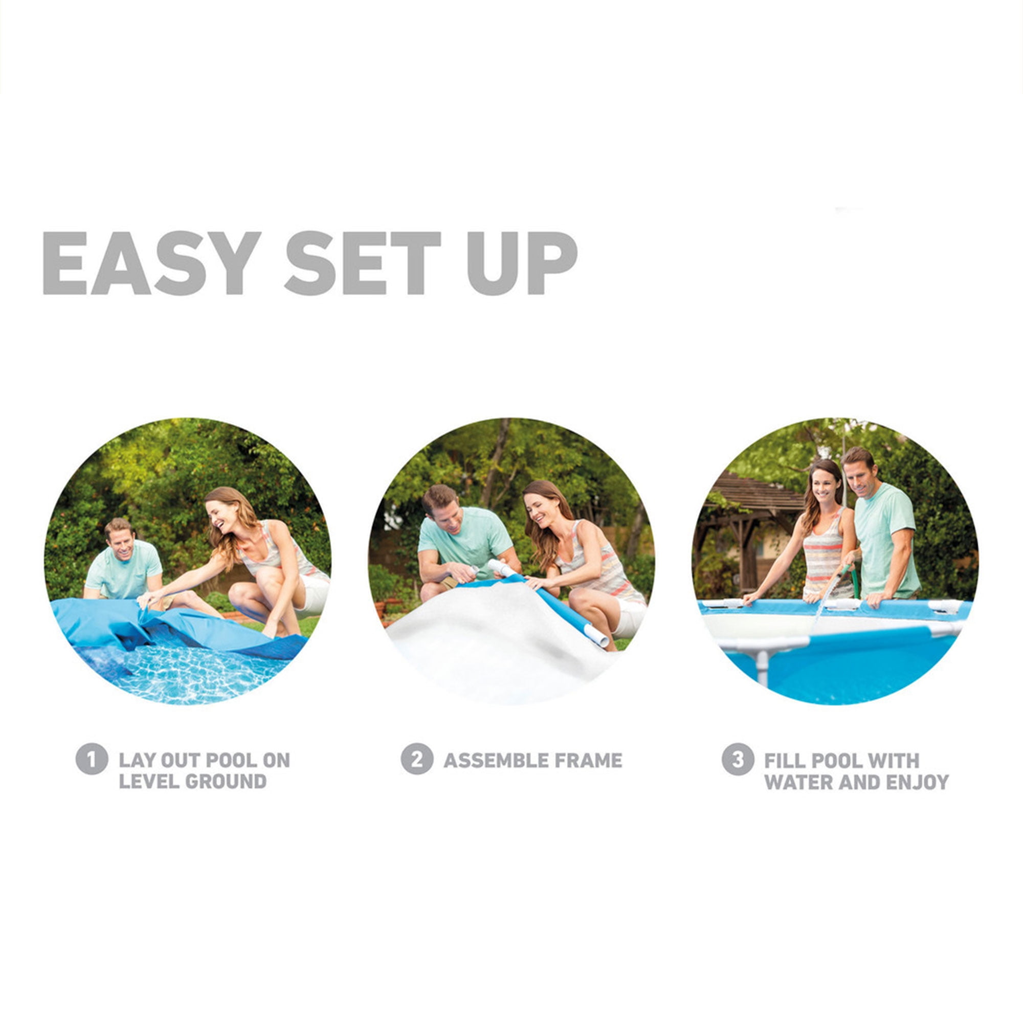 Intex 15ft x 48in Above Ground Metal Frame Swimming Pool Set with Pump and Accessories (Blue, 15ft x 48in) wt130
