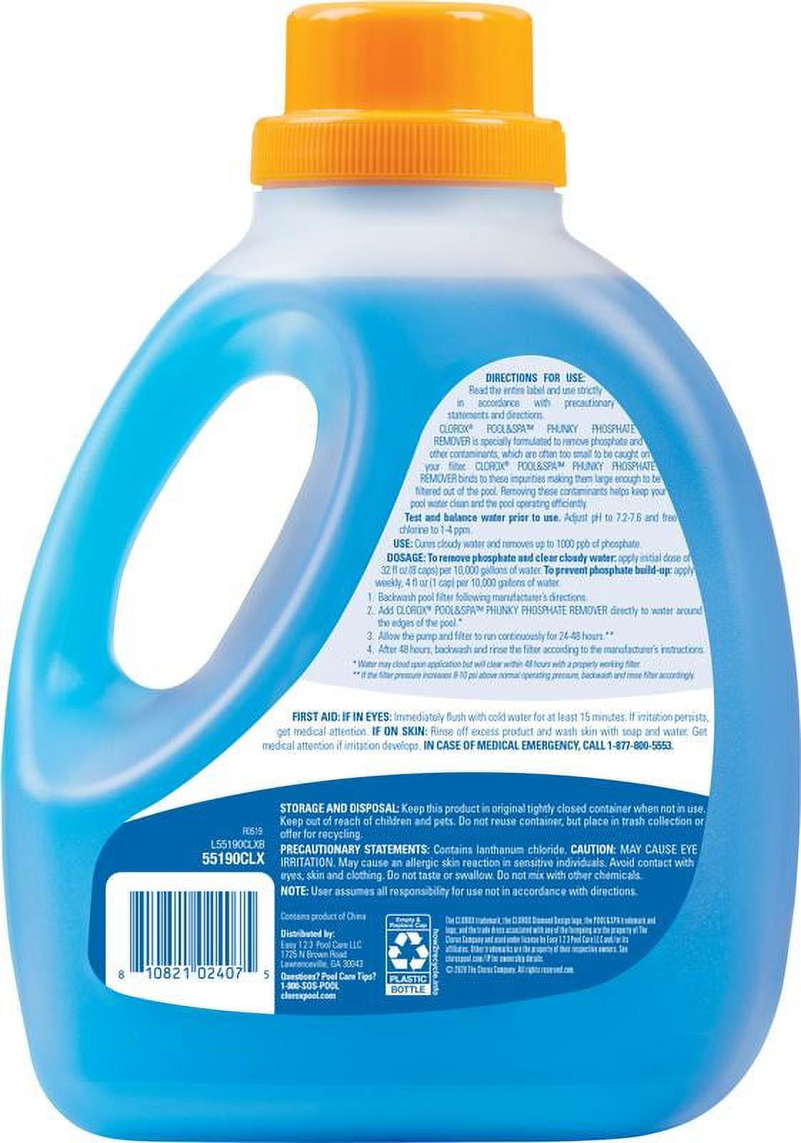Clorox Pool&Spa Phosphate Remover and Water Clarifier for Swimming Pools (Clear, 92 oz) ftk8i