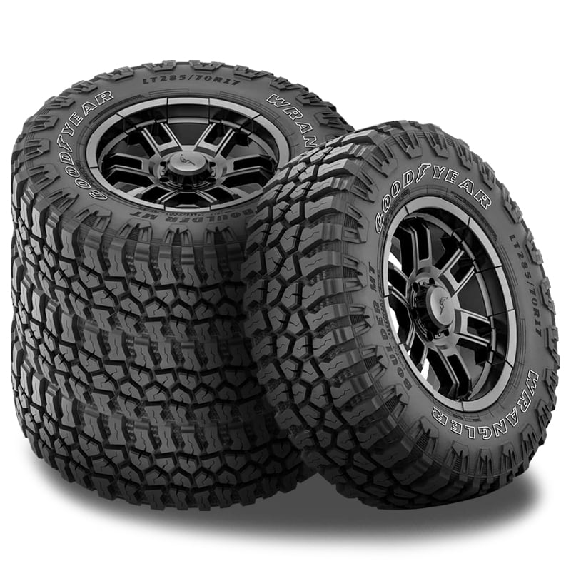 Goodyear Wrangler Boulder MT All Terrain Mud Tires (Black, 285/70R17, 4-Pack) jwnn8