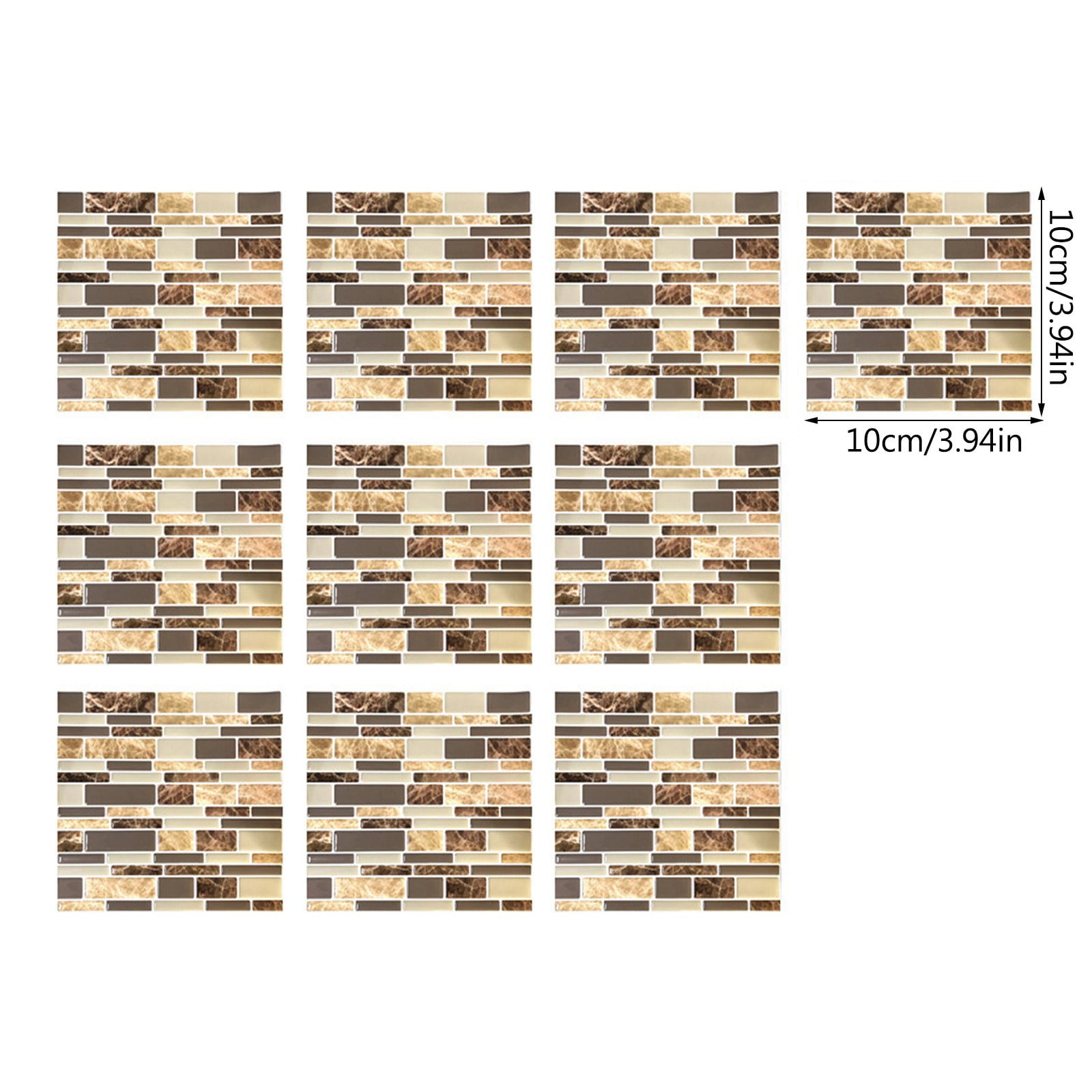 Yeetfub Peel and Stick Subway Wall Tiles for Kitchen and Bathroom (White, 10 Sheets, 4 in x 4 in) 2u7q4