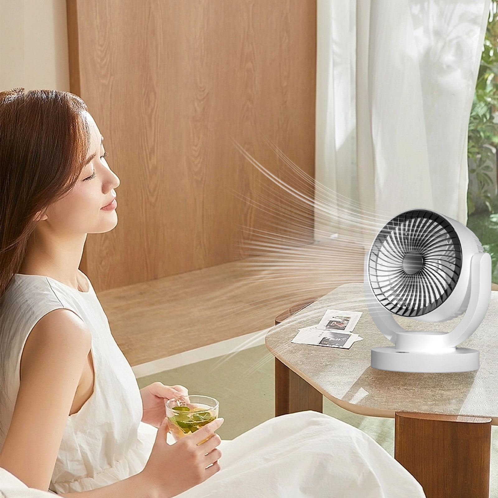 XGFHYJEH Portable Desk Fan, Quiet Electric Cooling Fan for Home and Office (White, 6 in) sdd40