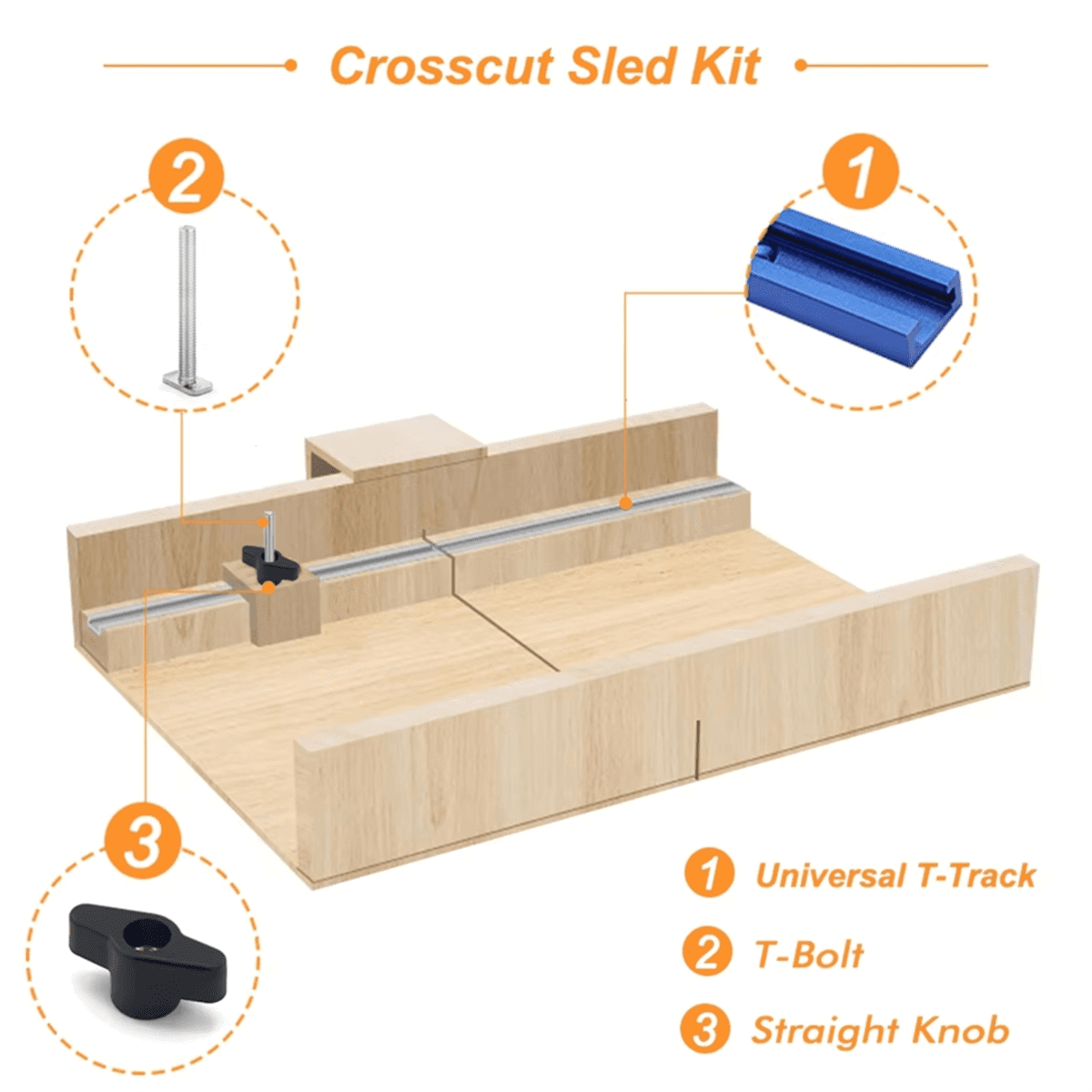 Woodworking T-Track Kit Aluminum Miter Slot Track for Router Table and Workbench (Blue, 19 in) 2ox2n
