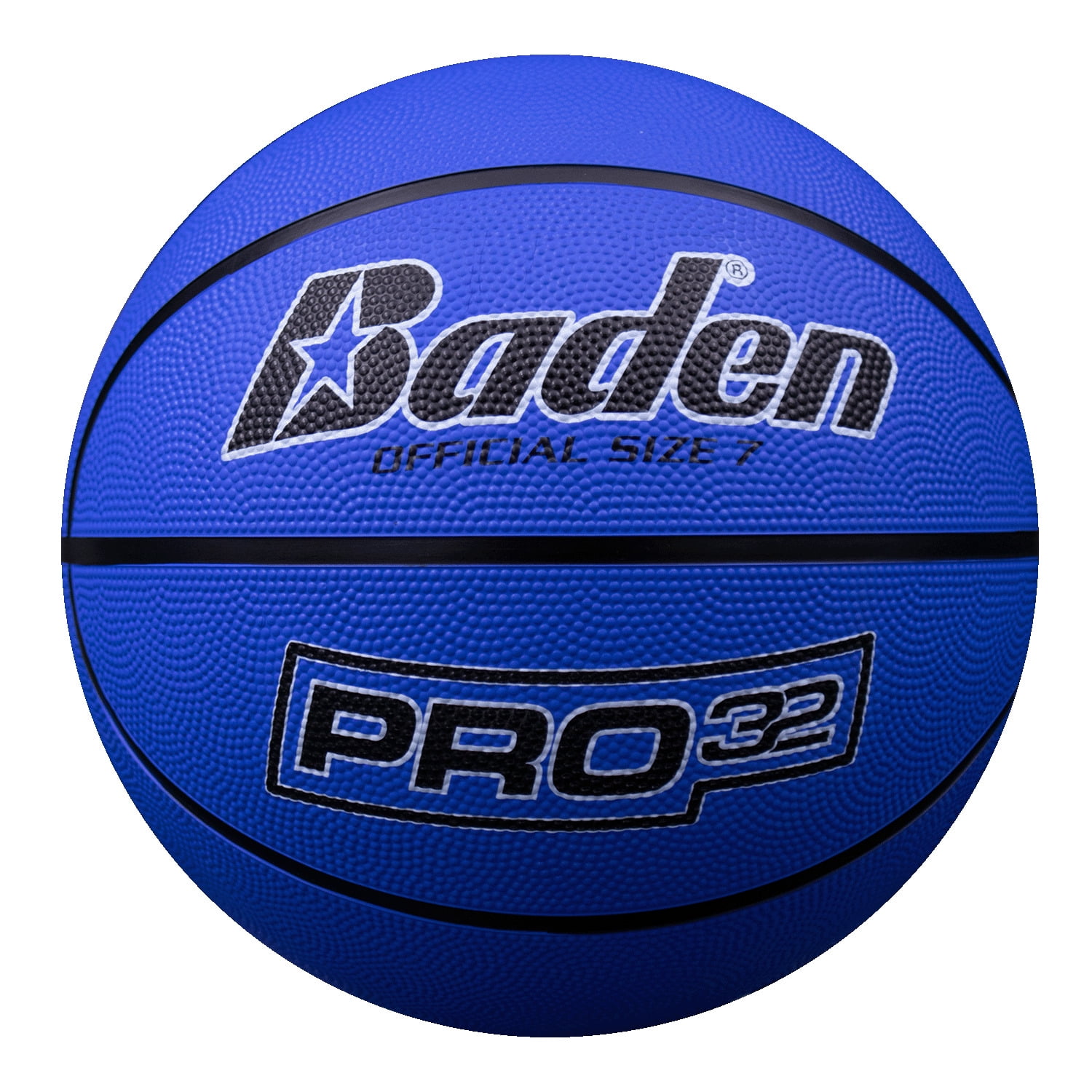 Baden Pro32 Basketball Durable Rubber Grip Indoor Outdoor Training Ball (Blue, 29.5 in) x077n