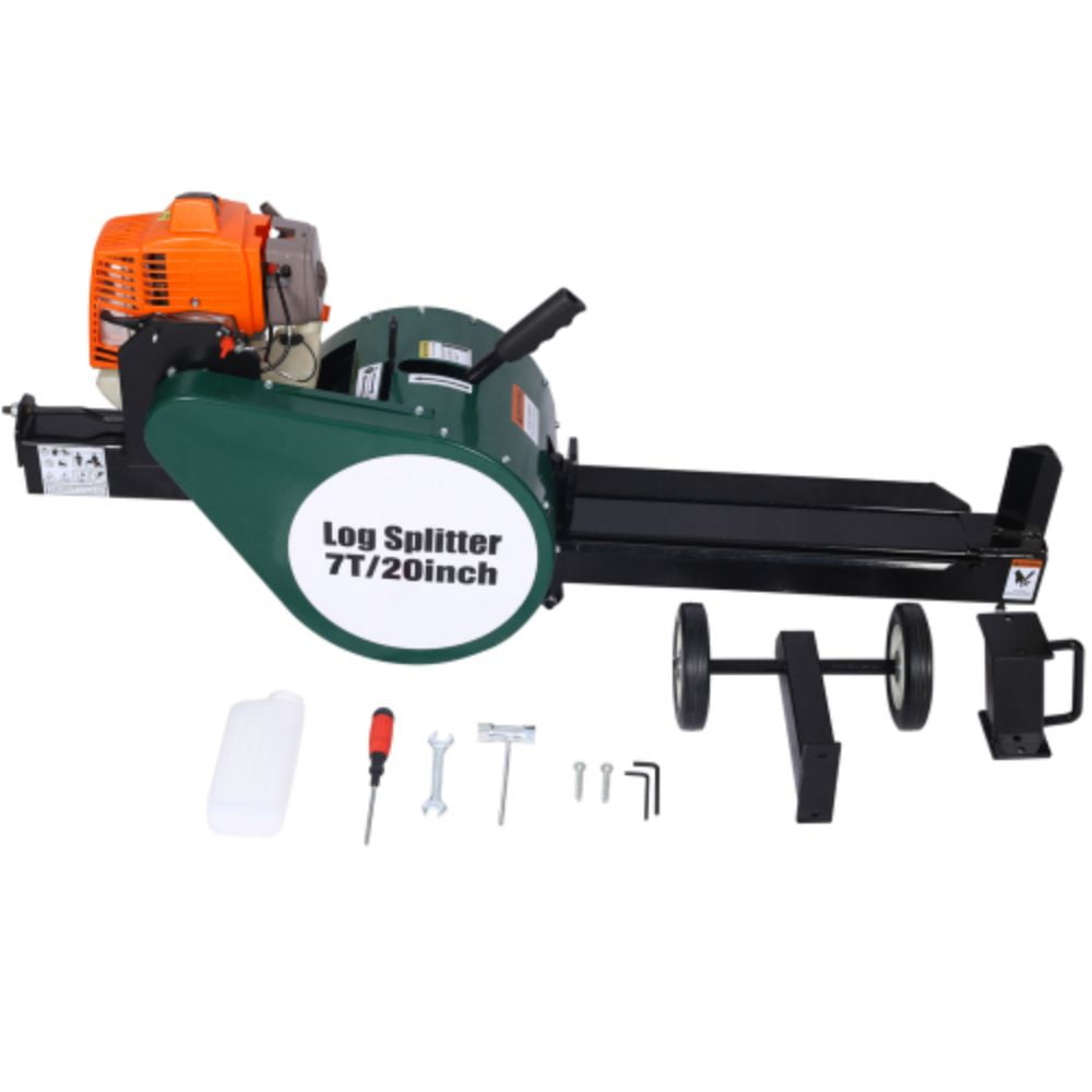 DSstyles Electric Log Splitter, Double Flywheel Firewood Chopping Machine (Green, 18.5 in) zp1vp