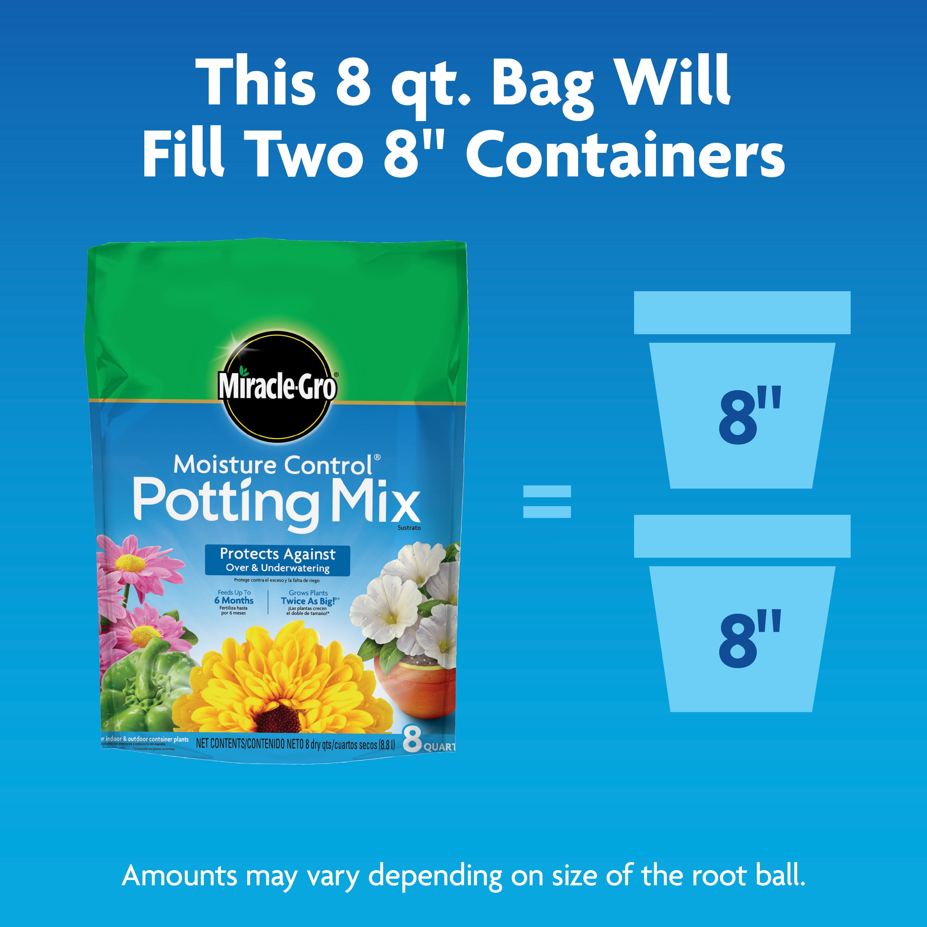 Miracle-Gro Moisture Control Potting Mix (8 qt) i23dt