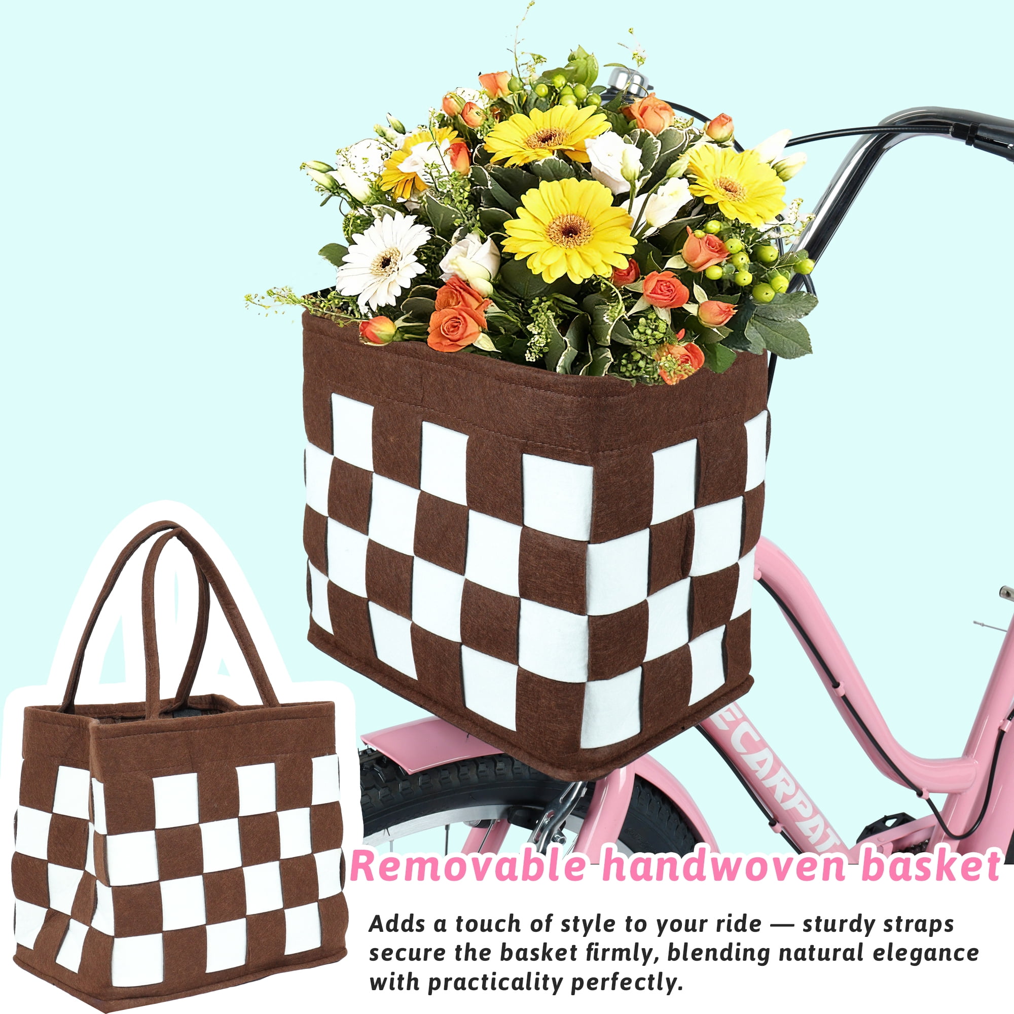 Raistyw 7-Speed Cruiser Bike, Lightweight City Commuter Bicycle with V-Brakes and Detachable Basket (Pink, 26 in) og8az