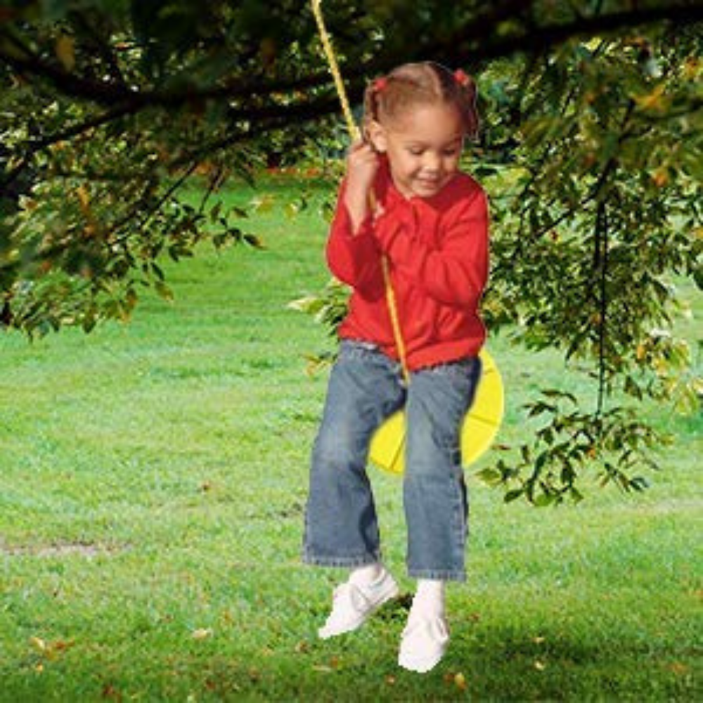 Outdoor Heights Disc Swing for Tree or Swing Set with Adjustable Rope (Yellow, 11 in) guzjx - Image 9