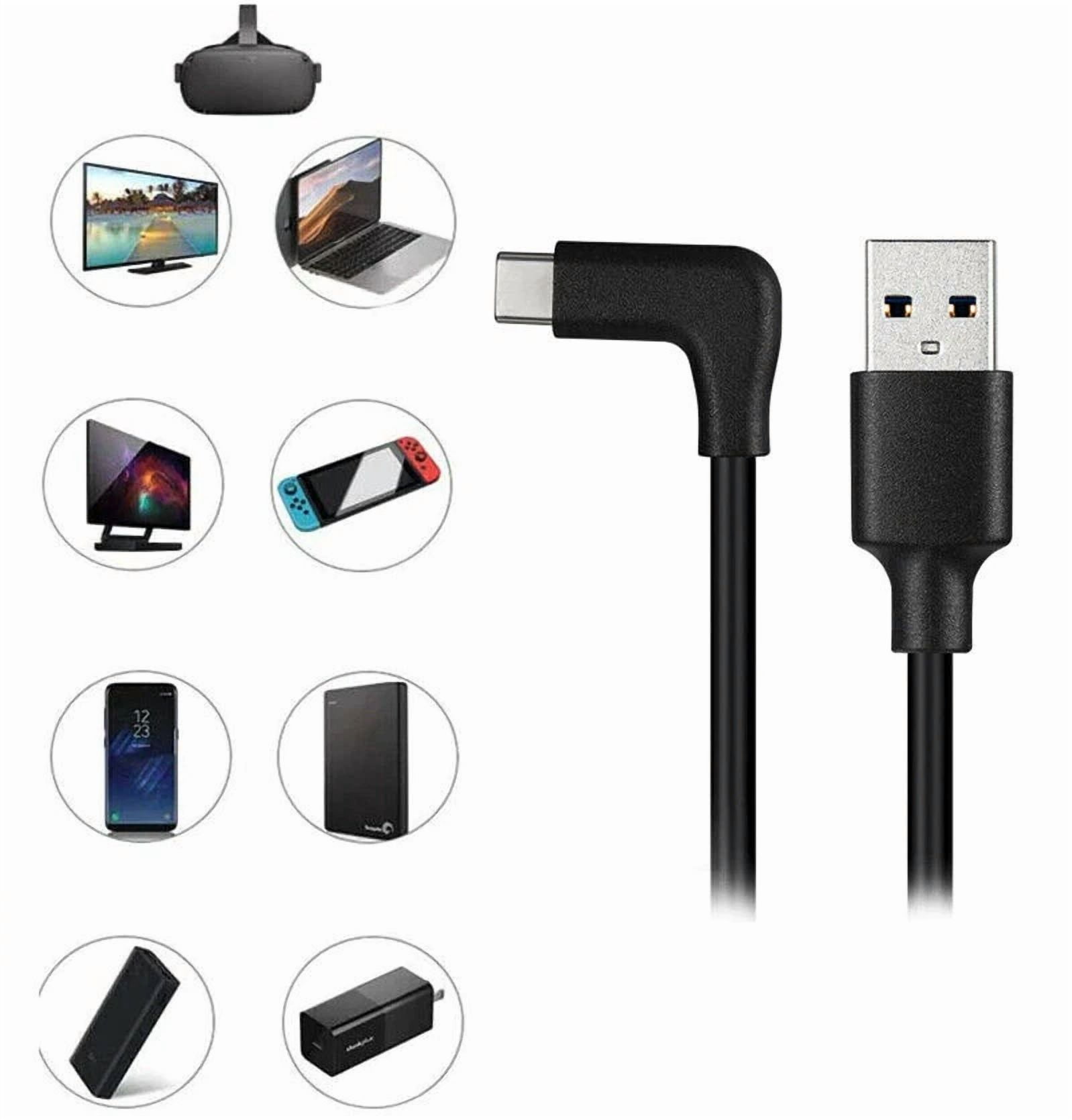 Rhea USB-C to USB-A Link Cable for Oculus Quest 2, High-Speed Data Transfer and Charging Cord (Black, 14 ft) m4per