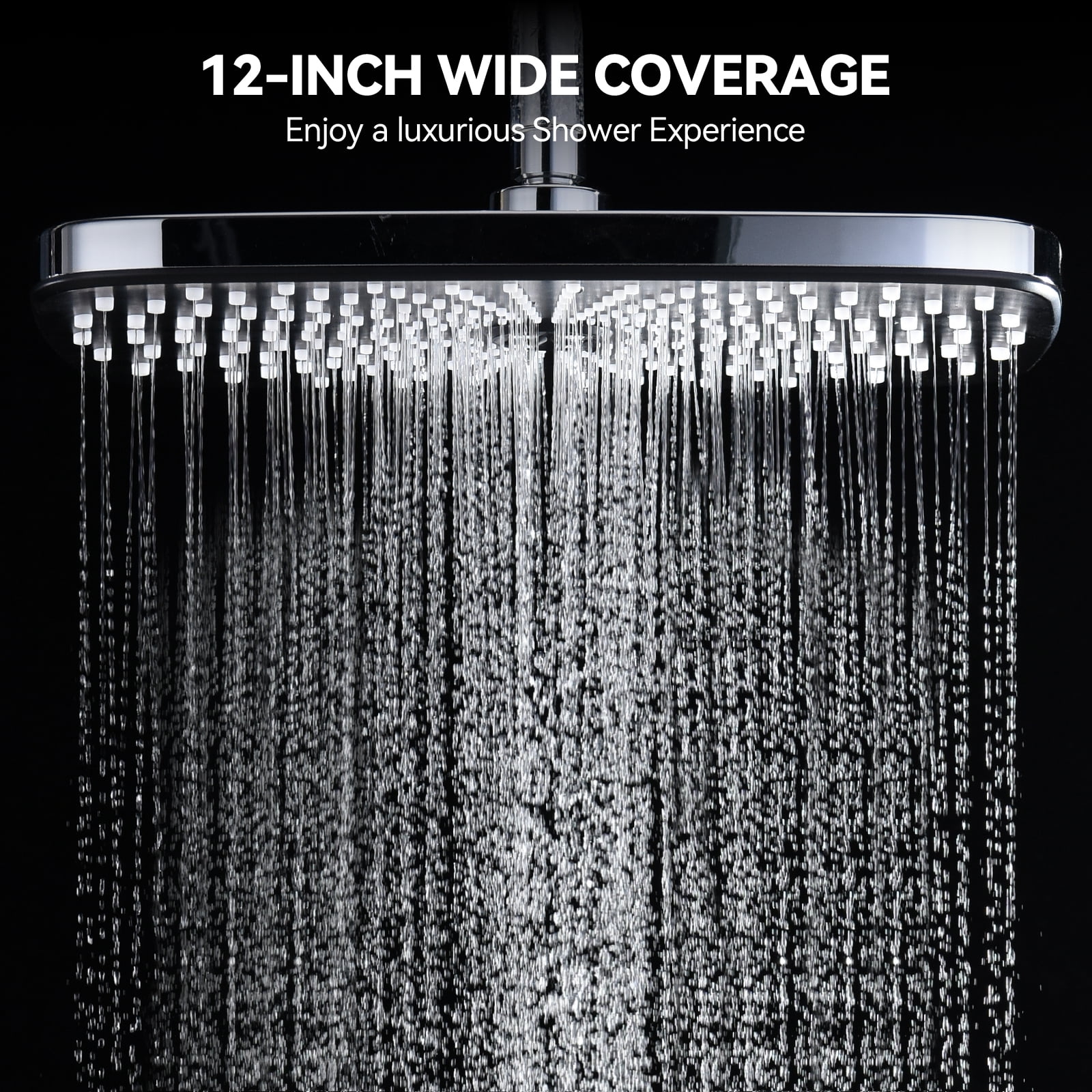 INAVAMZ 12 Inch High Pressure Rain Shower Head and 9-Spray Handheld Combo with Magnetic Docking (Matte Black, 60 in Hose) 0ys75
