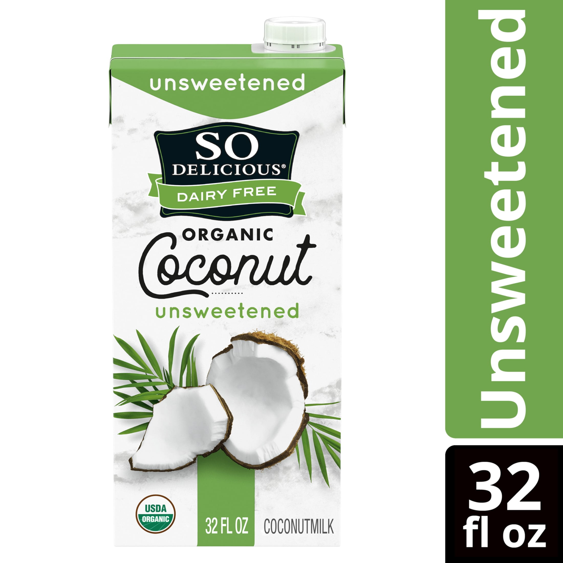 So Delicious Organic Unsweetened Coconut Milk, Dairy Free & Vegan Plant Based Milk (32 fl oz) qbmn2