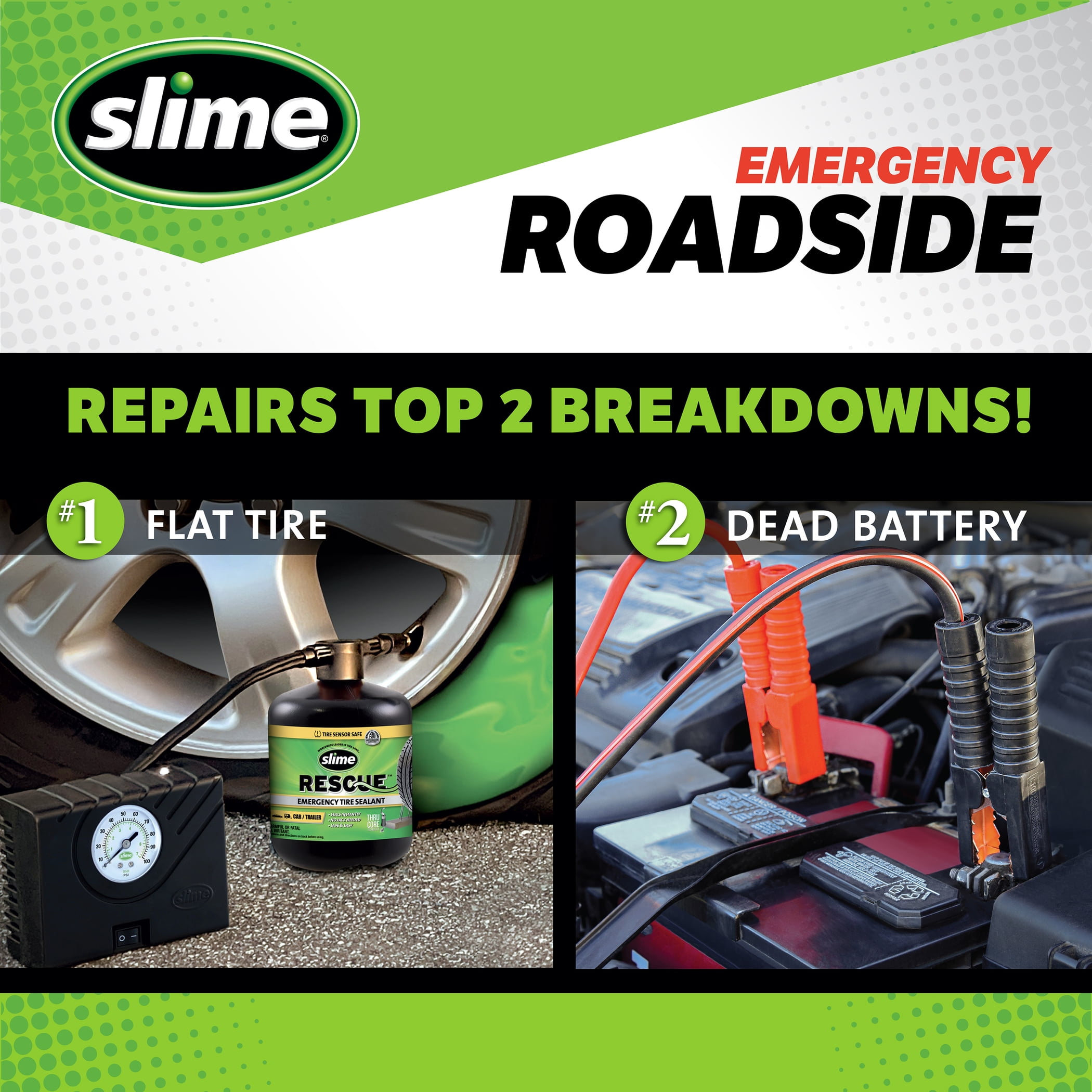 Slime Emergency Roadside Kit with Tire Inflator and Sealant (14 oz) 8kesx