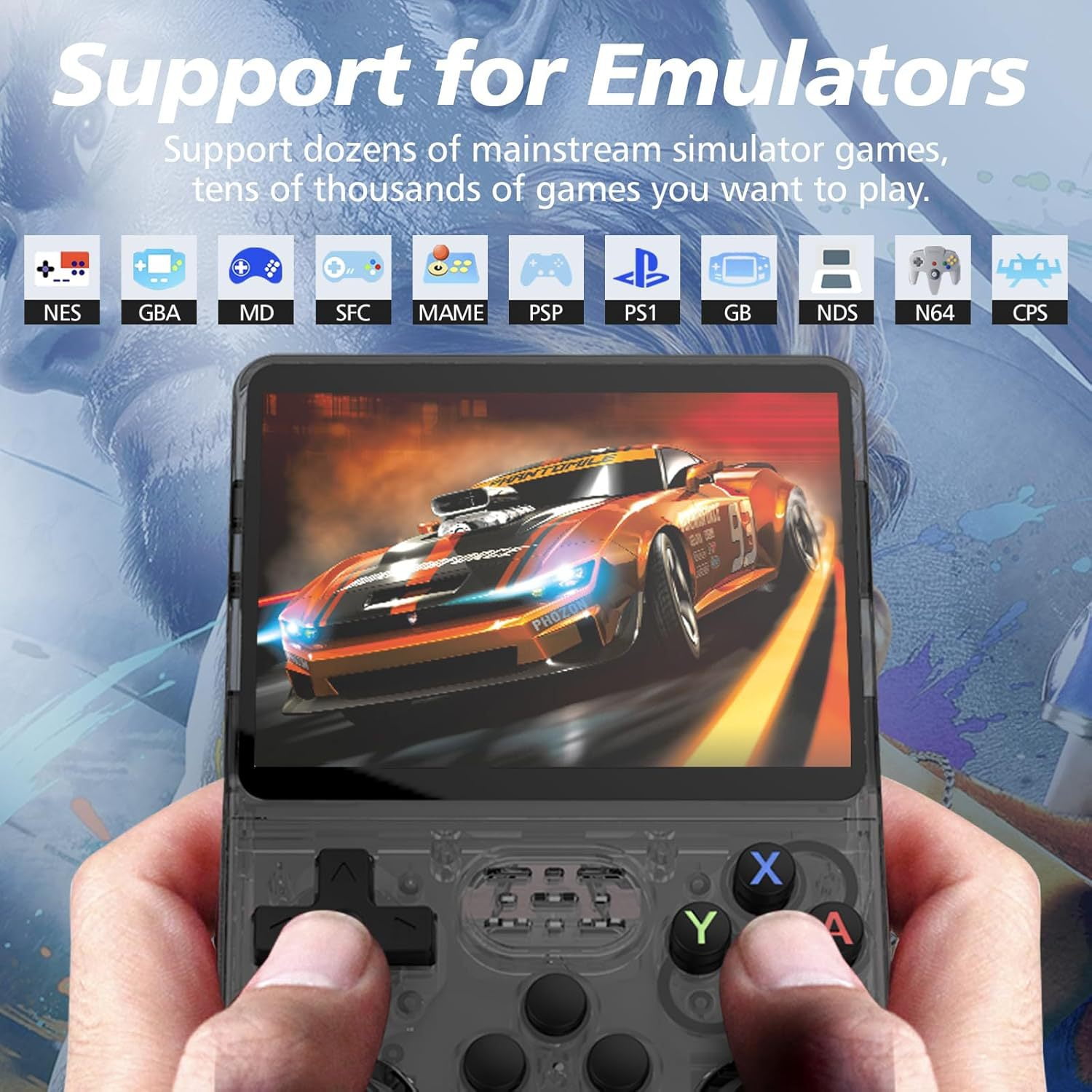 Salange R36S Retro Handheld Game Console with 3.5-inch RGB Screen (Black, 64GB, 3 Pack) 2rwfg