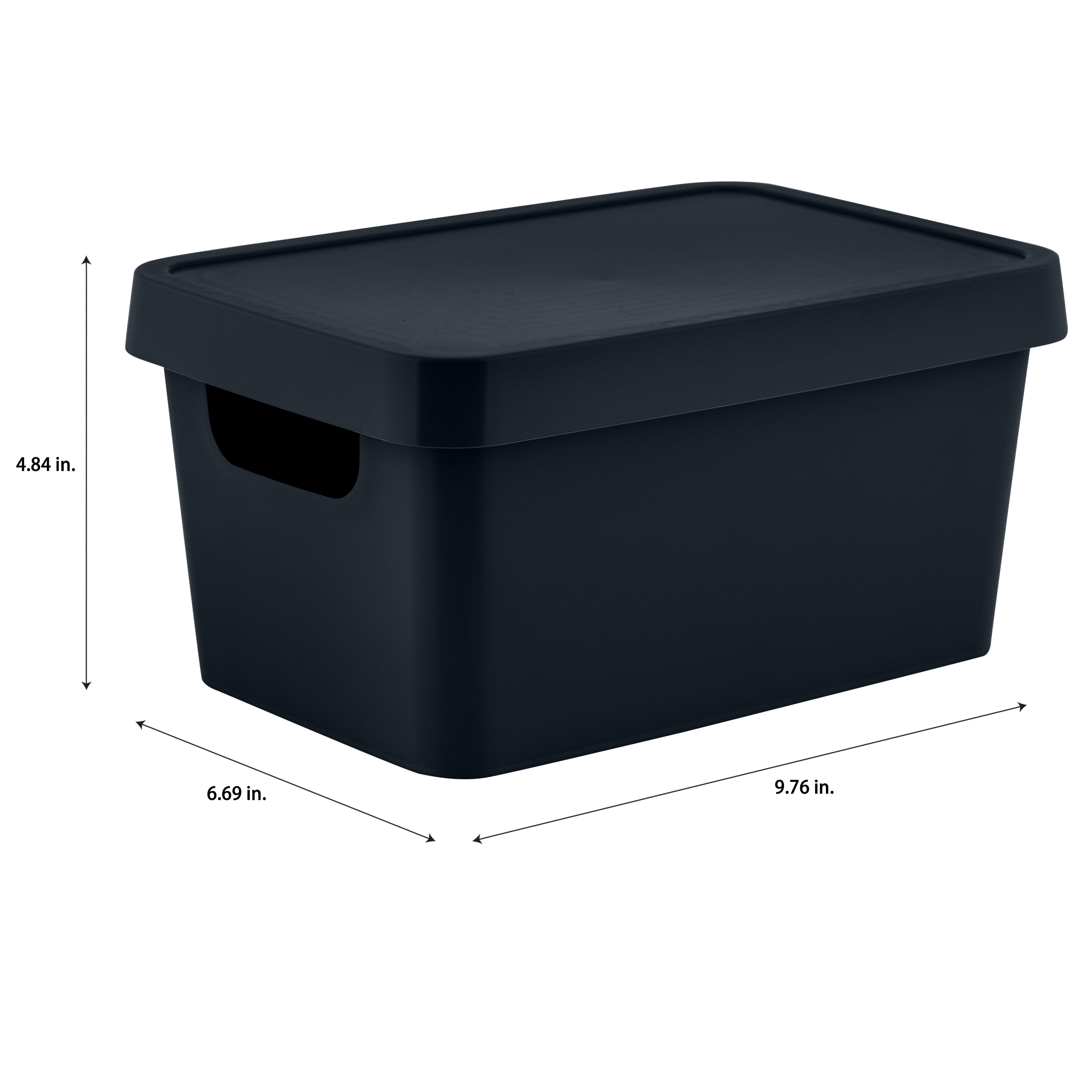 Simplify Vinto Plastic Storage Box with Lid and Handles (Charcoal, 9.76 in x 6.69 in x 4.84 in) fajp4