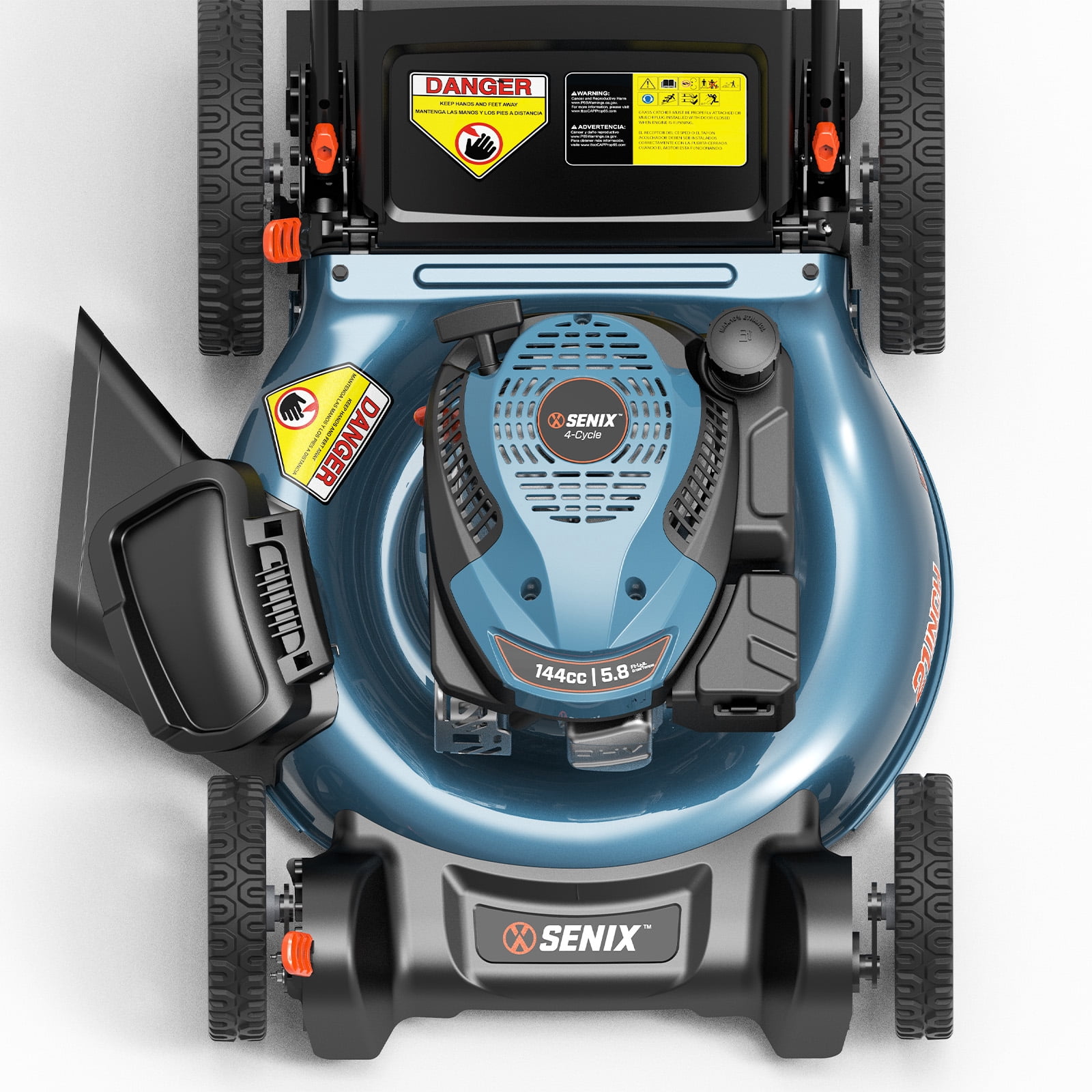 Senix Gas Lawn Mower 21 in Cutting Width 144cc 4-Cycle Engine 3-in-1 (Blue, 21 in) hnvuj