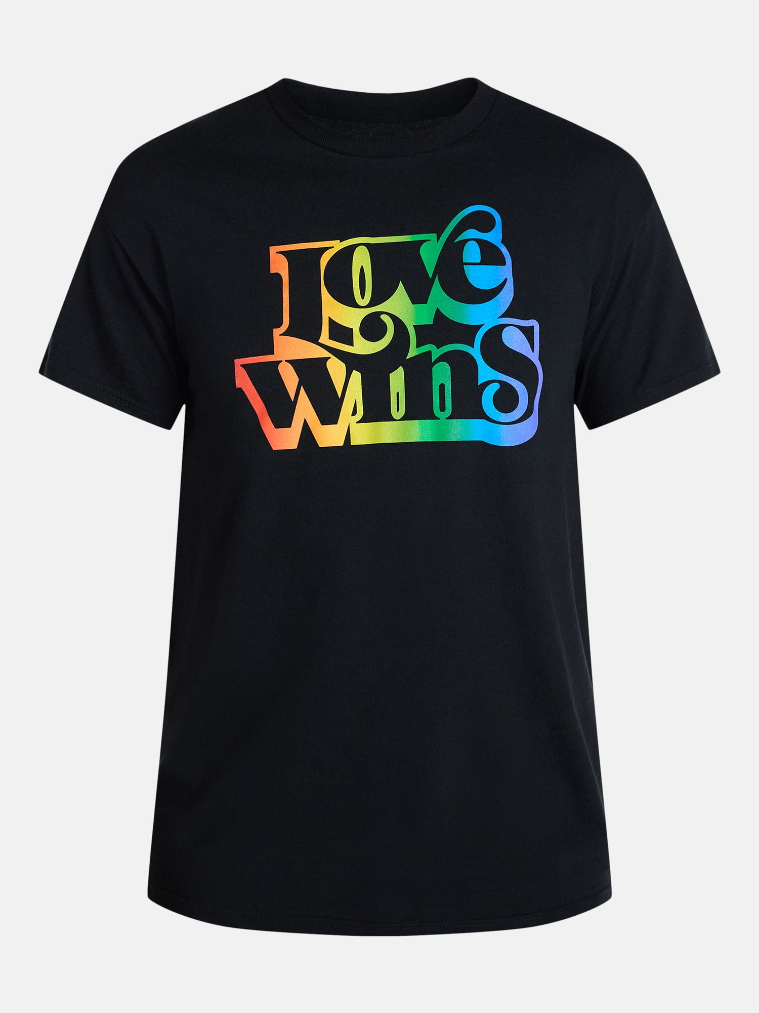 Pride Love Wins Graphic Tee Shirt (Black, XS) kfadr