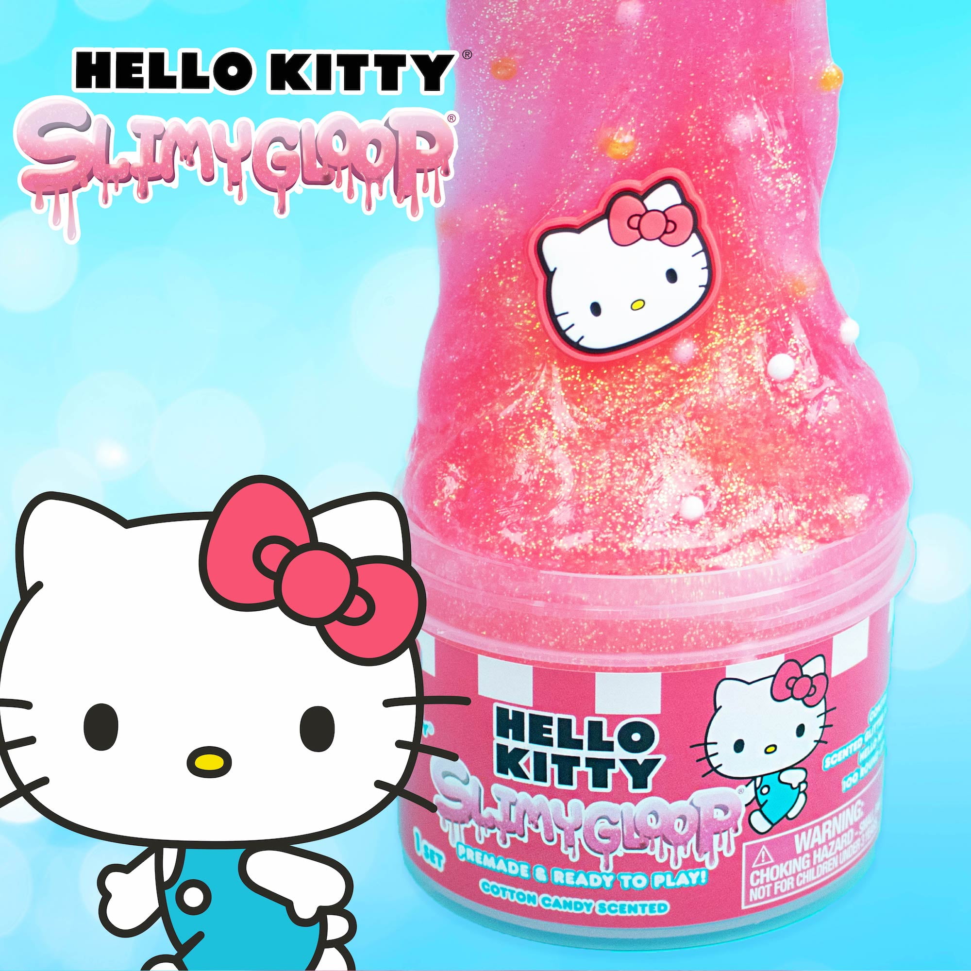 Hello Kitty SLIMYGLOOP Sensory Slime Set with Charm and Beads (Red and White, 8 oz) 4ikv3