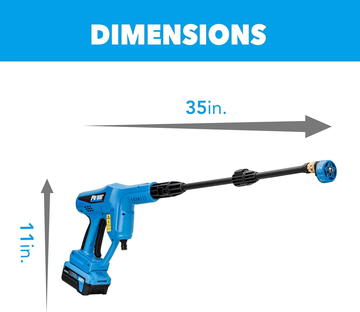 Pulsar 40V Cordless Pressure Washer with 5-in-1 Spray Nozzle (725 PSI, 0.92 GPM) qn3gv