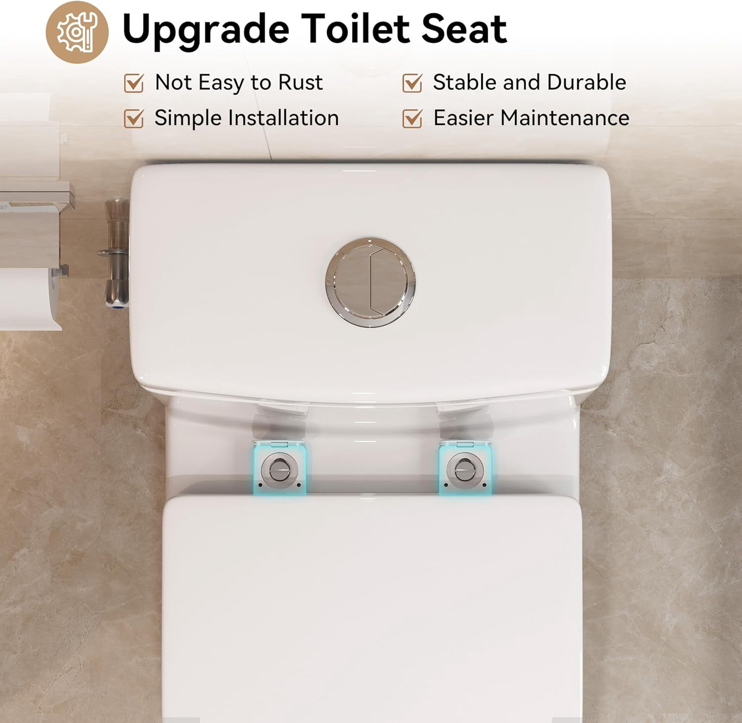 HOROW Compact One-Piece Elongated Toilet, Dual Flush Water-Saving Bathroom Commode (White, 12 in Rough-in) v7ila