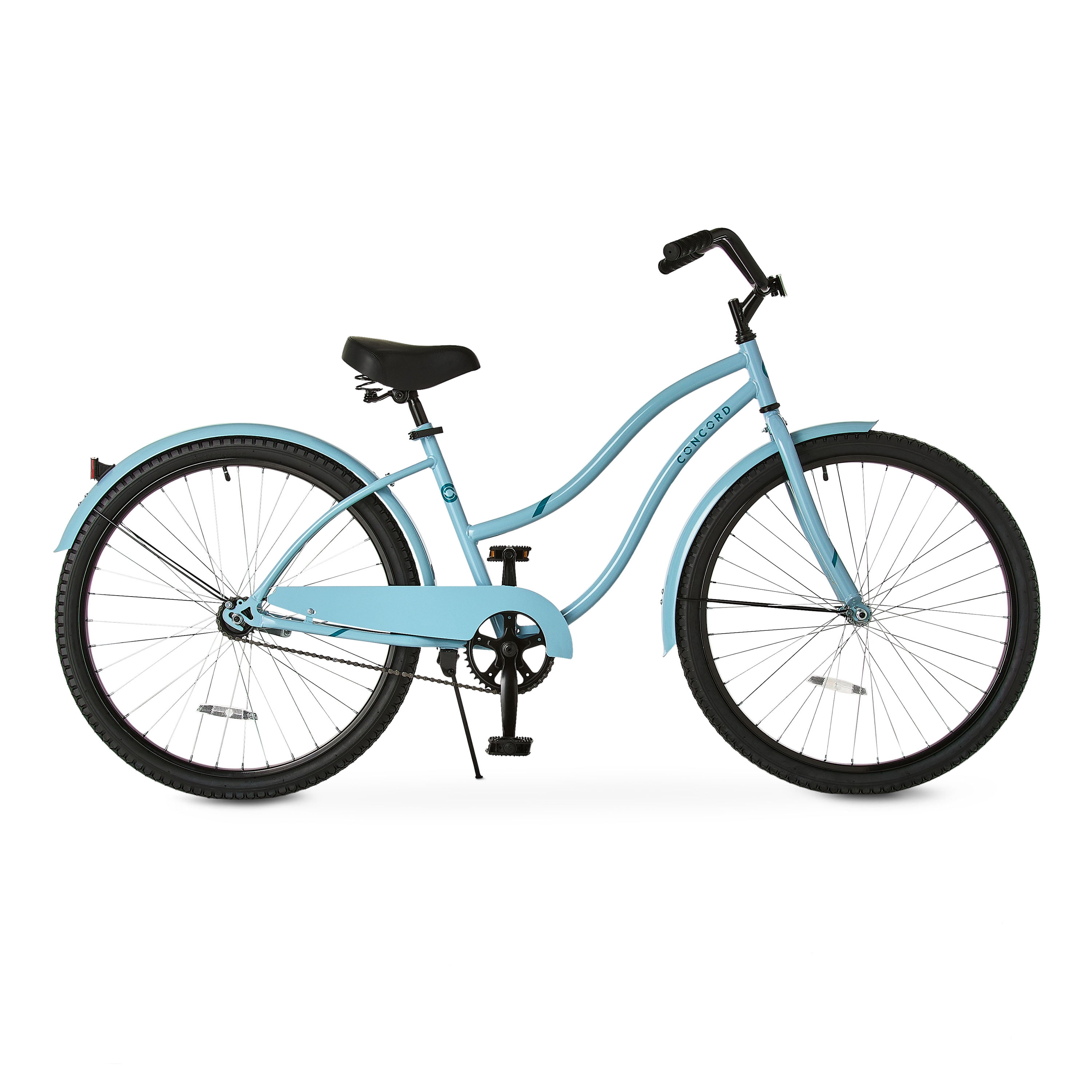 Concord Pacifica Cruiser Bicycle, Durable Steel Frame, Comfortable Padded Seat, Unisex Adult Bike (Light Blue, 26 in) 366nn