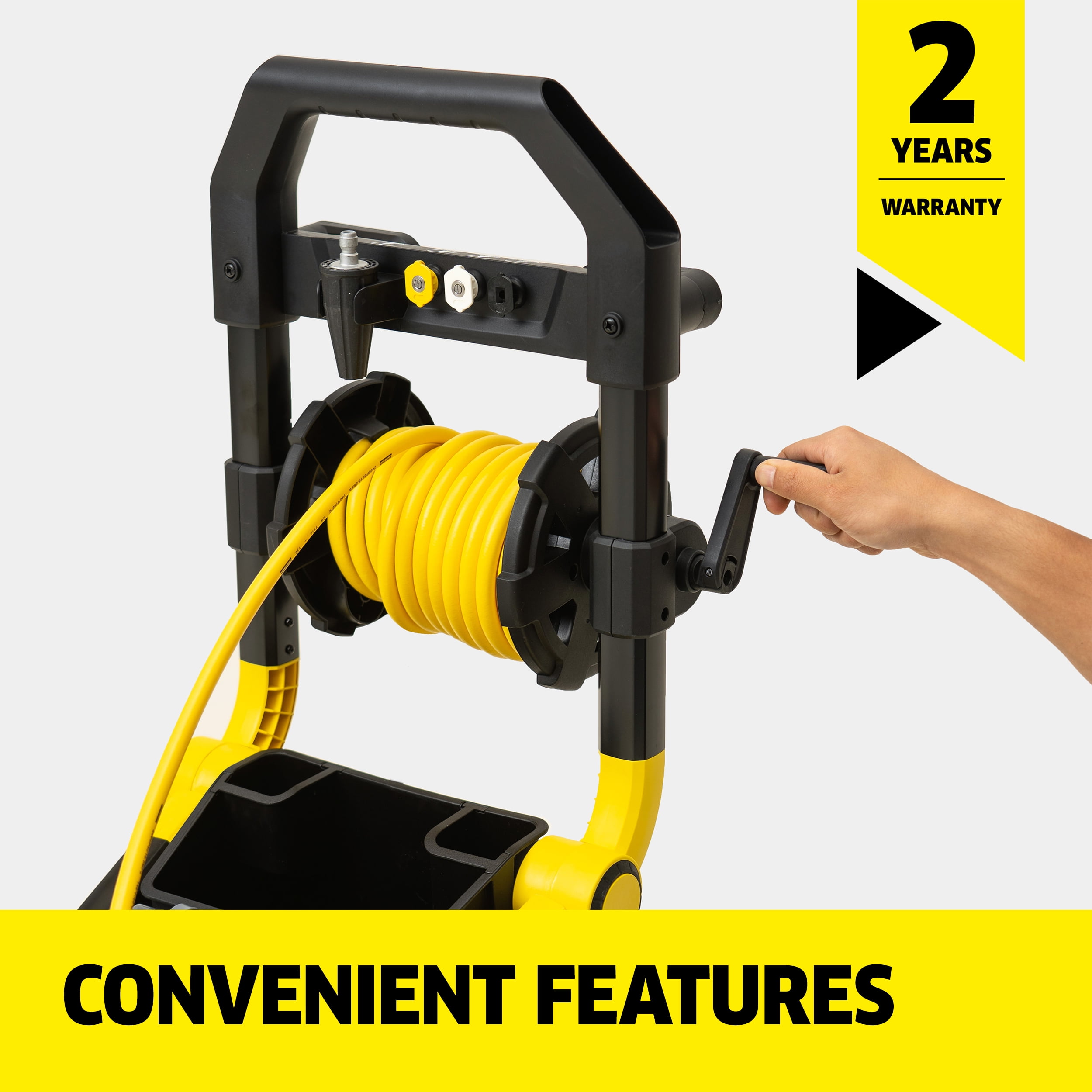 Karcher K2300PS Electric Pressure Washer with Hose Reel and 4 Spray Nozzles (2300 PSI, 1.2 GPM) u9vuo