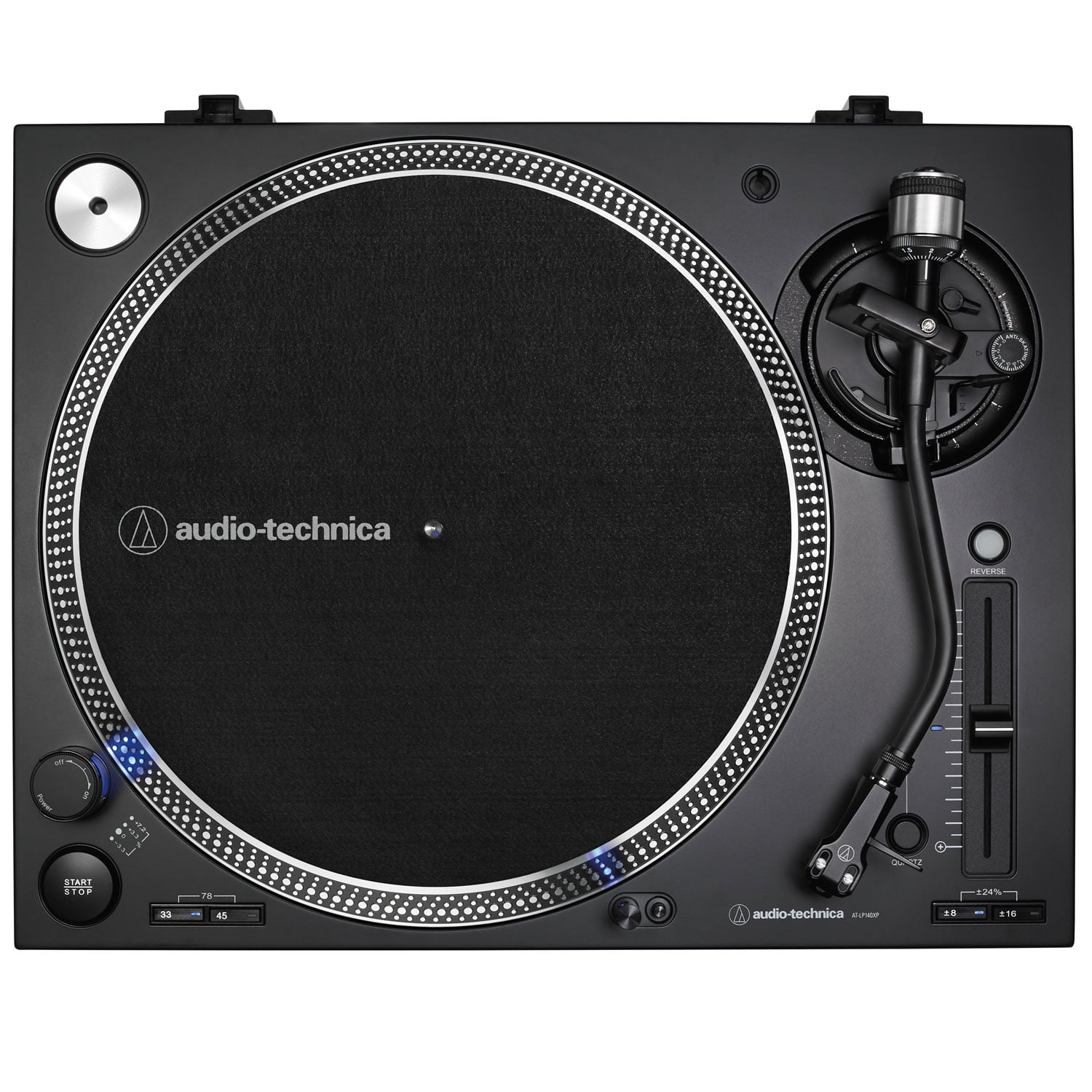 Audio-Technica AT-LP140XP Direct-Drive Professional DJ Turntable Bundle with 12 in Silicone Platter Mat (Black) n8dw7