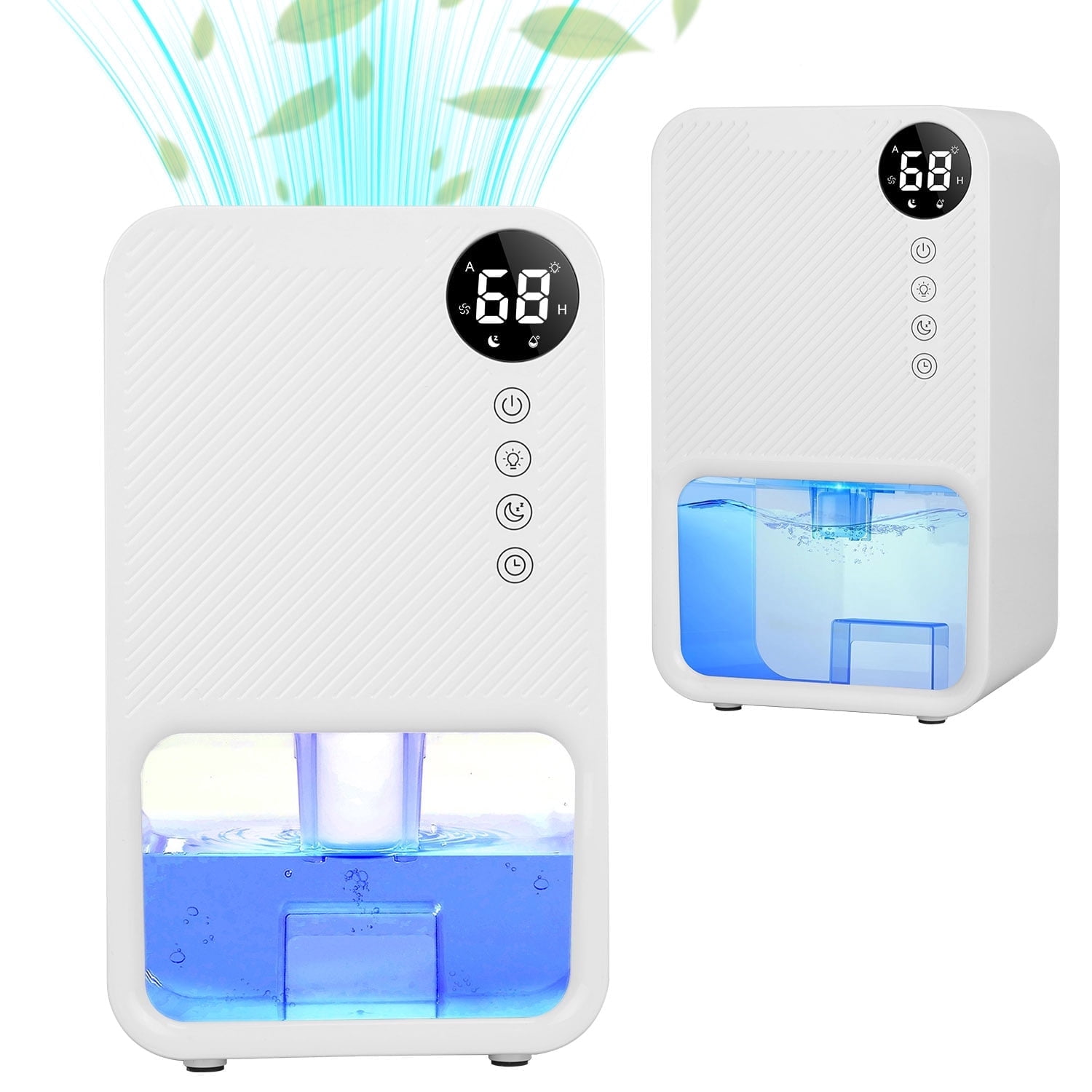 iMounTEK Portable Dehumidifier for Home, Quiet Small Room Moisture Remover with Auto Shut-Off and 7-Color LED (White, 37 fl oz) o4xcs