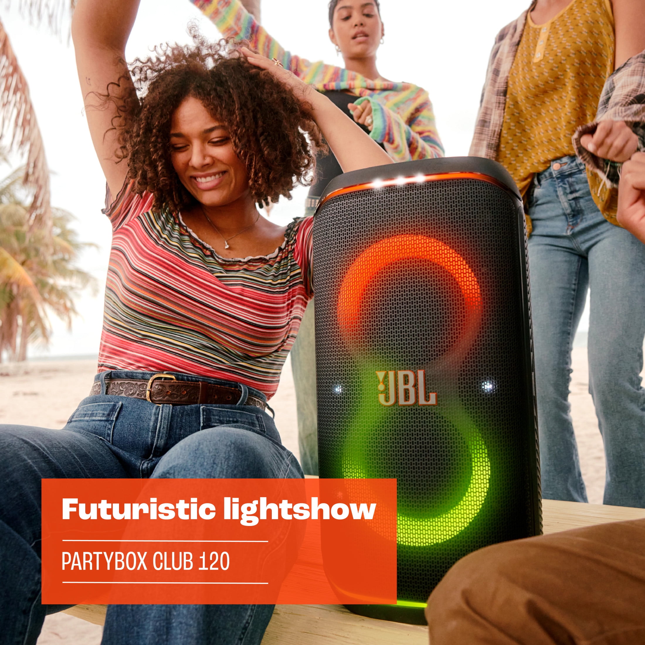 JBL PartyBox Club 120 Portable Bluetooth Speaker with Pro Sound and Dynamic Lightshow (Black) rszvf
