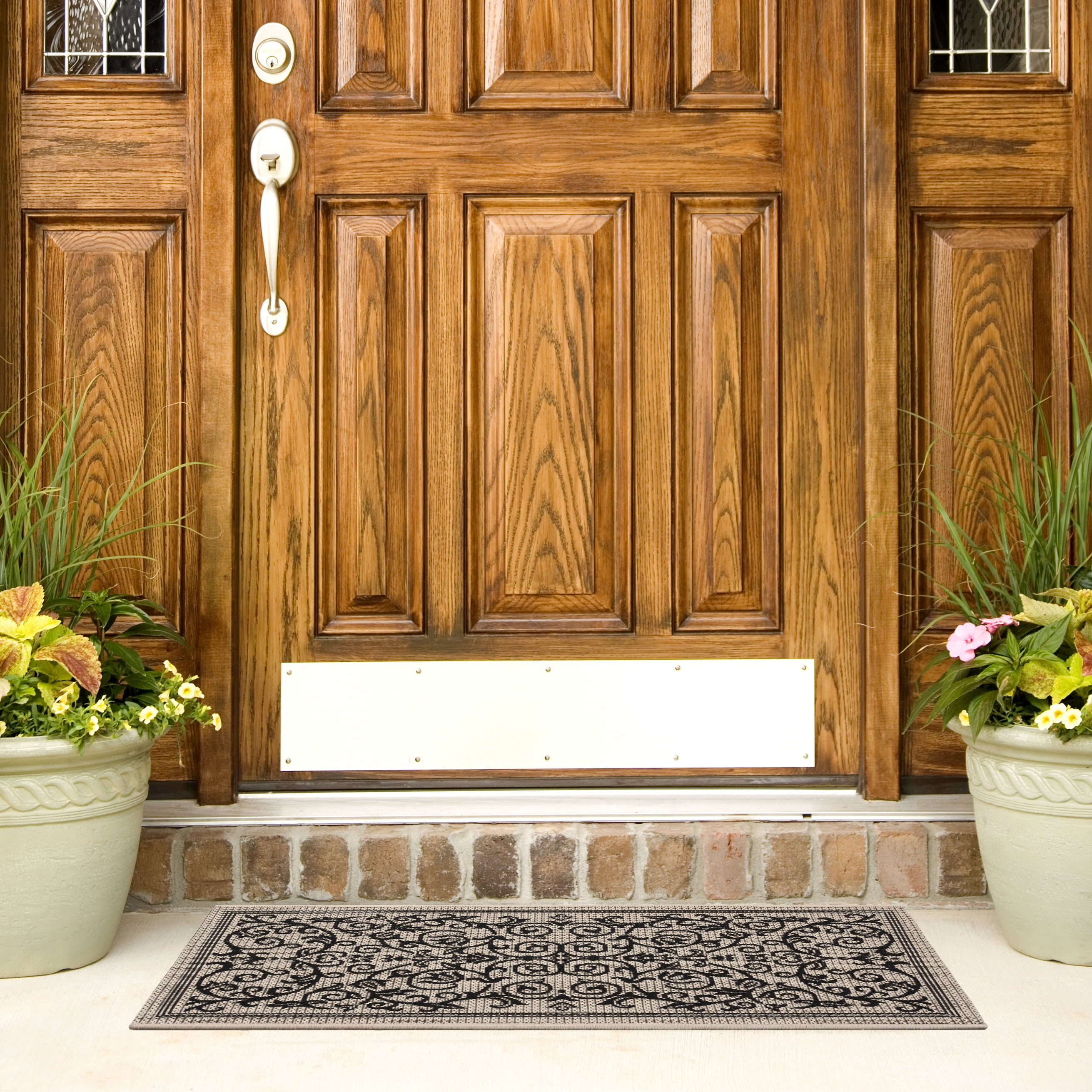 Safavieh Courtyard Nanda Botanical Indoor/Outdoor Area Rug (Sand/Black, 2 ft x 3.58 ft) r6yxg