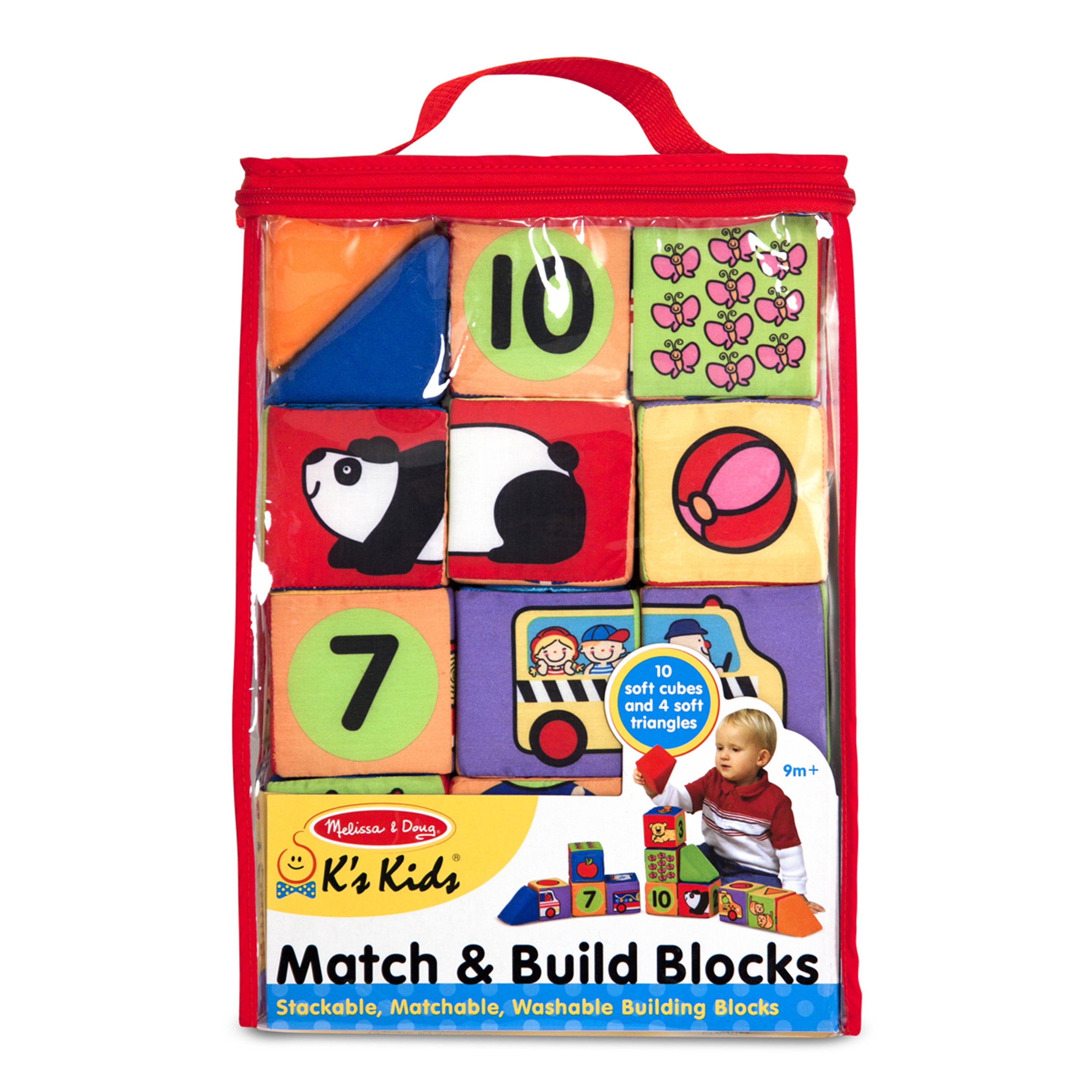Melissa & Doug K's Kids Match and Build Soft Blocks Set (Multicolor, 14 Piece Set) qfqlp