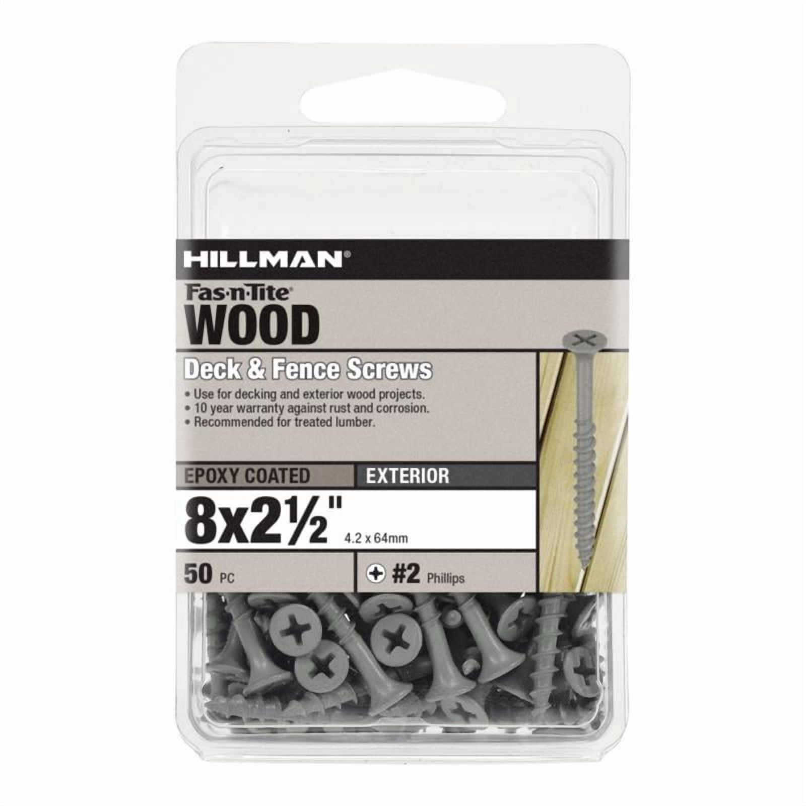 Hillman Weather Maxx 3 Deck Screws, Phillips Bugle Head, Corrosion-Resistant Exterior Fasteners (No. 8 x 2.5 in, 50 pk) etlqs