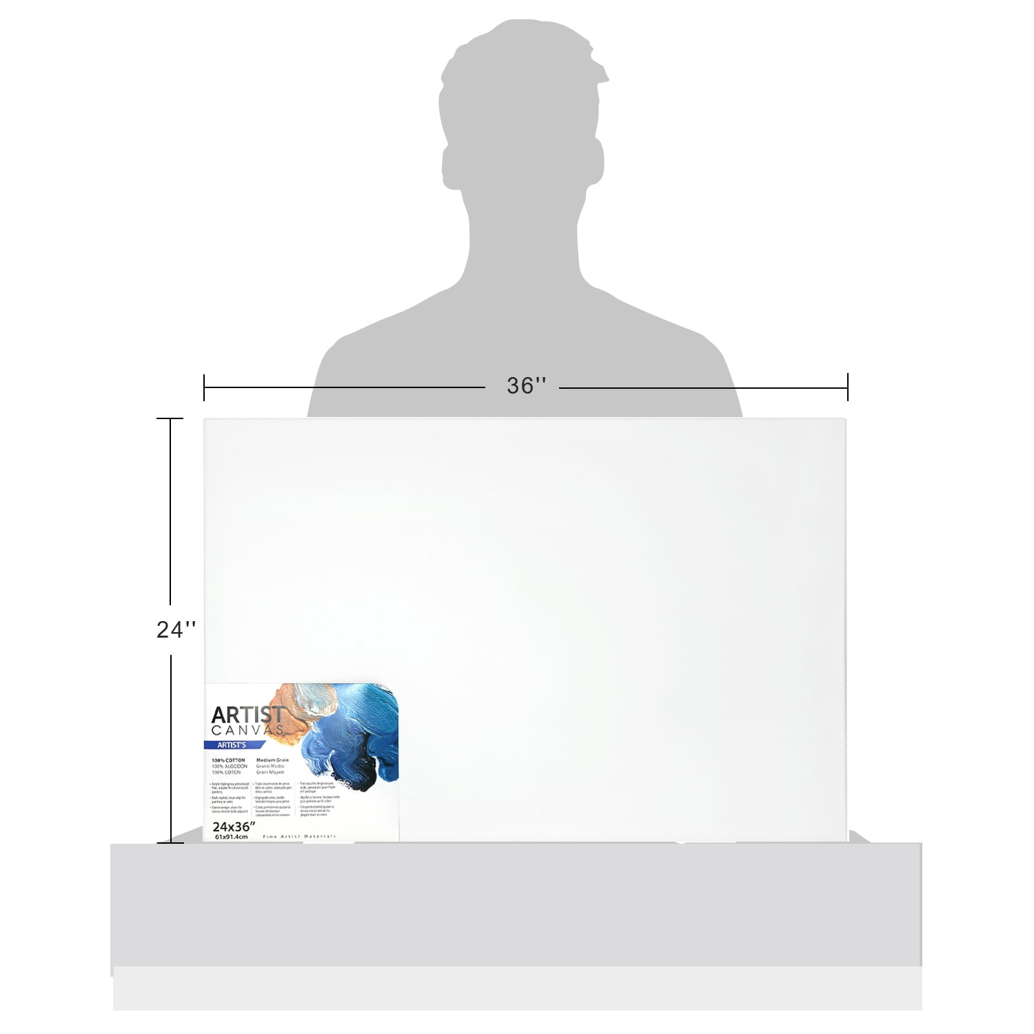 Vendor Labelling Artist Stretched Canvas (White, 24 in x 36 in, 1 Pack) vy9kl