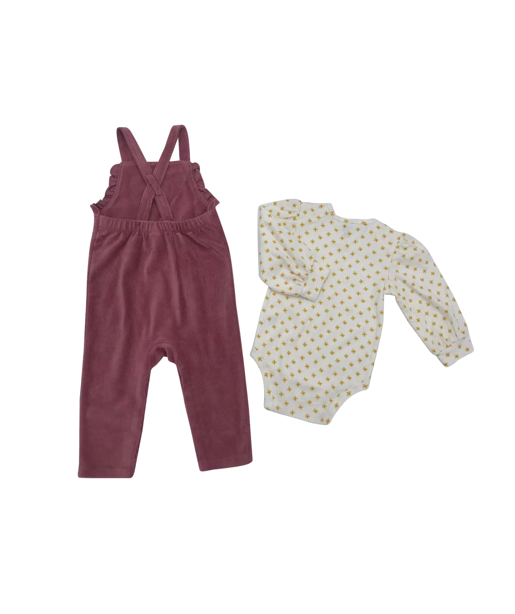 Chick Pea Baby Girl 2-Piece Overall Outfit Set (12 Months-24 Months) y6xoy