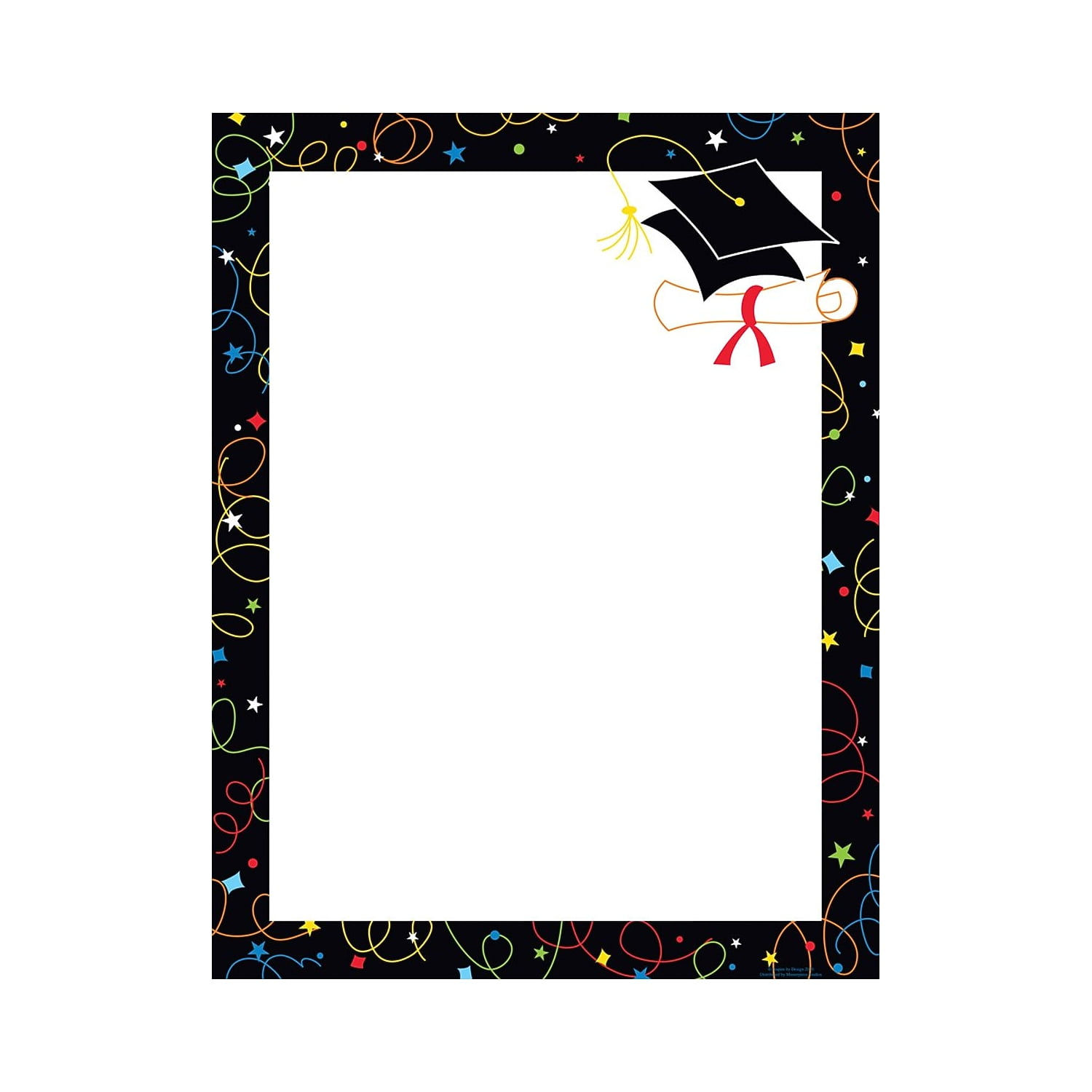 Great Papers! Grad Swirls Stationery Letterhead (Black, 50 Sheets, 8.5 in x 11 in) fm1qt