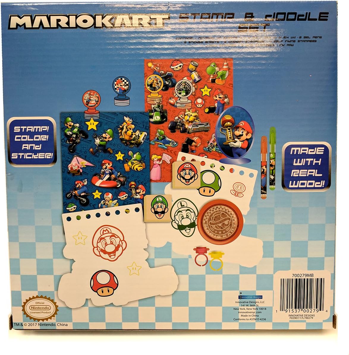 Nintendo Mario Kart Stamp and Doodle Activity Set (Multicolor, 1 Pack) 2ajvp