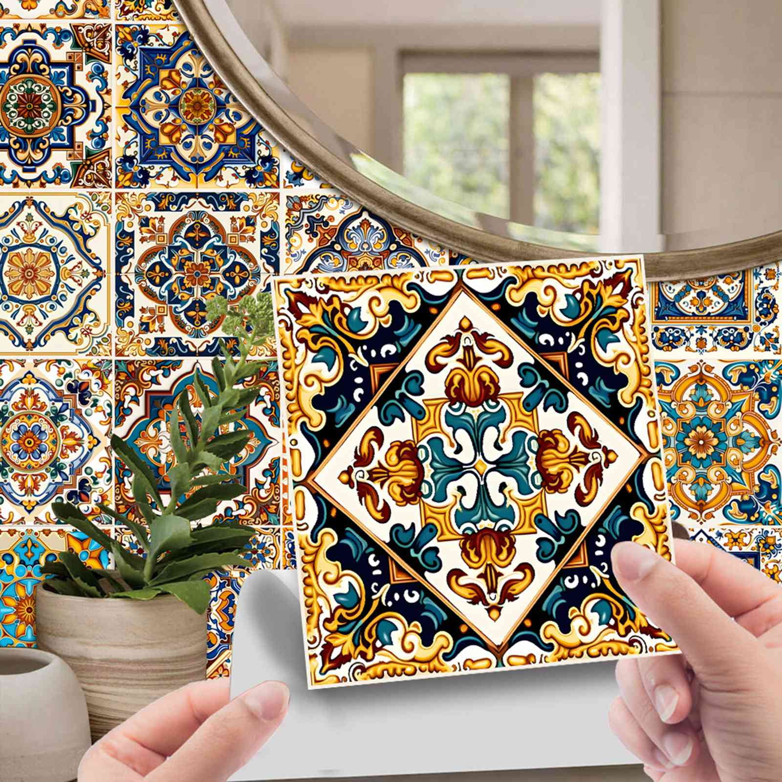 Orchip Peel and Stick Wall Tile Decals, Waterproof PVC Backsplash Stickers for Kitchen and Bathroom (24 Pack, 6x6 in) mul22