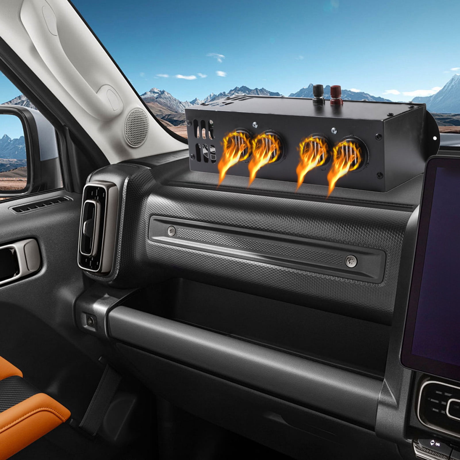 ZFYXGS Portable Car Heater and Windshield Defroster (12V/24V, Black) 50irq