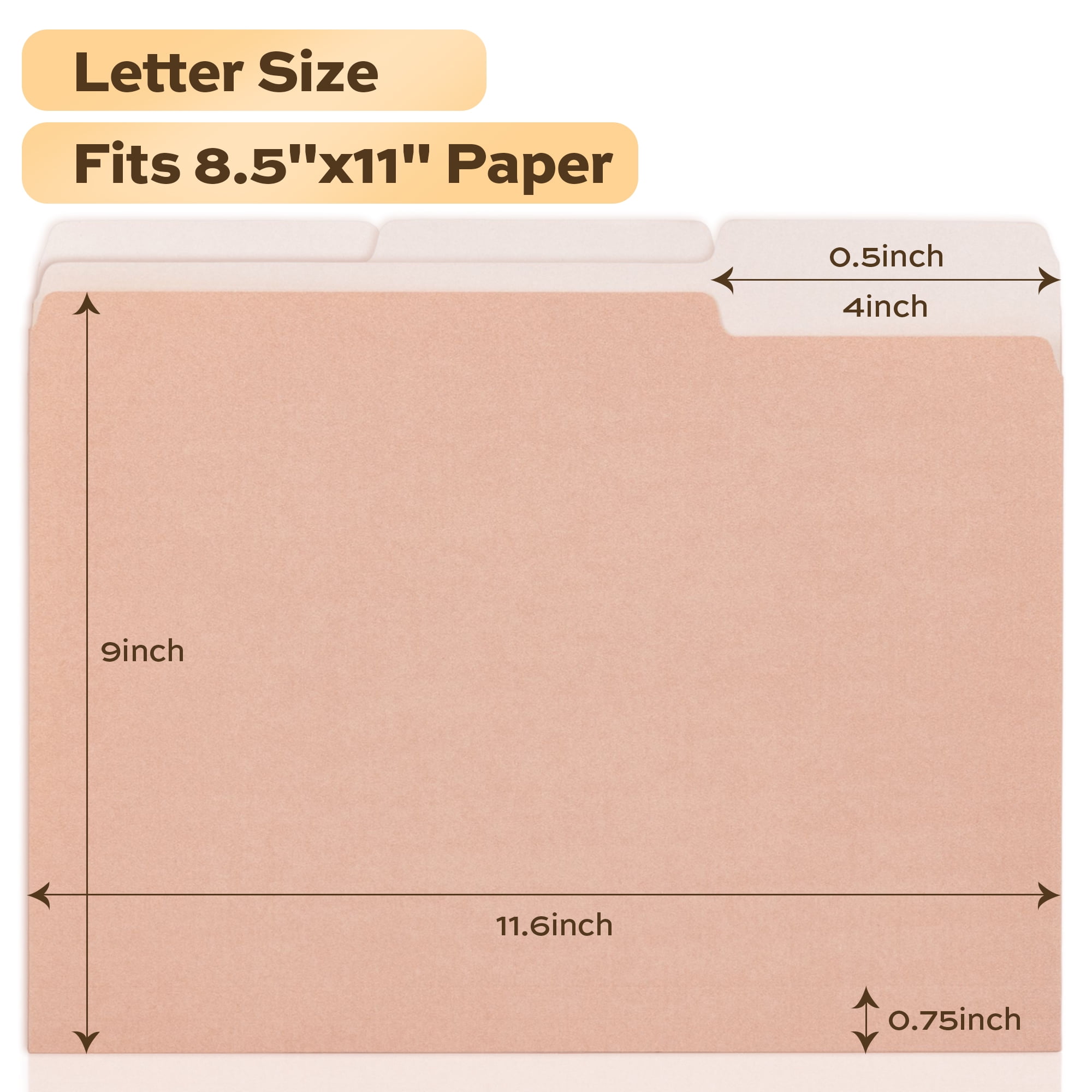 Deli File Folders (10 Pastel Colors, 100 Pack) Letter Size 8.5 x 11 in, 1/3-Cut Tabs for Office and School Organization ra3vw