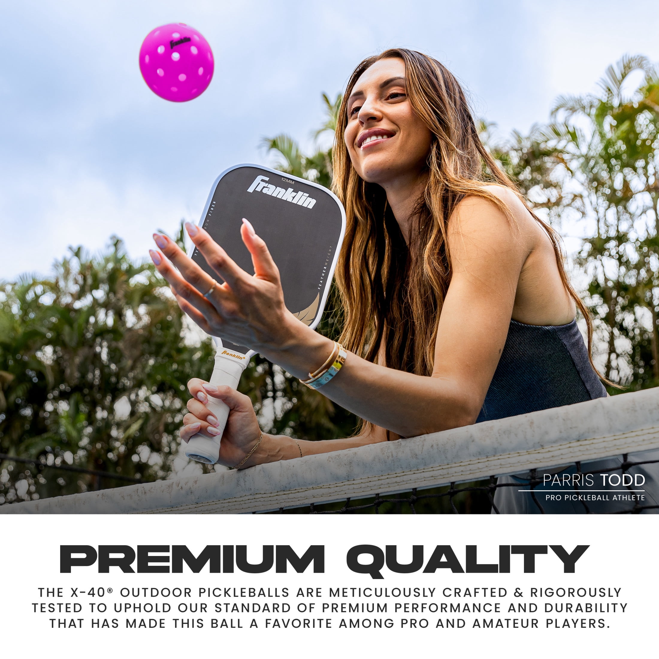 Franklin Sports X-40 Outdoor Pickleballs, USAPA Approved Tournament Performance (Purple, 3 Pack) ysuu0