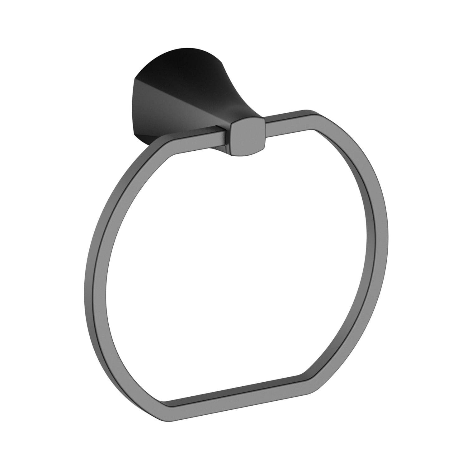Better Homes & Gardens Simple Flare Wall Mount Towel Ring (Matte Black, 6.5 in) 5ko3m